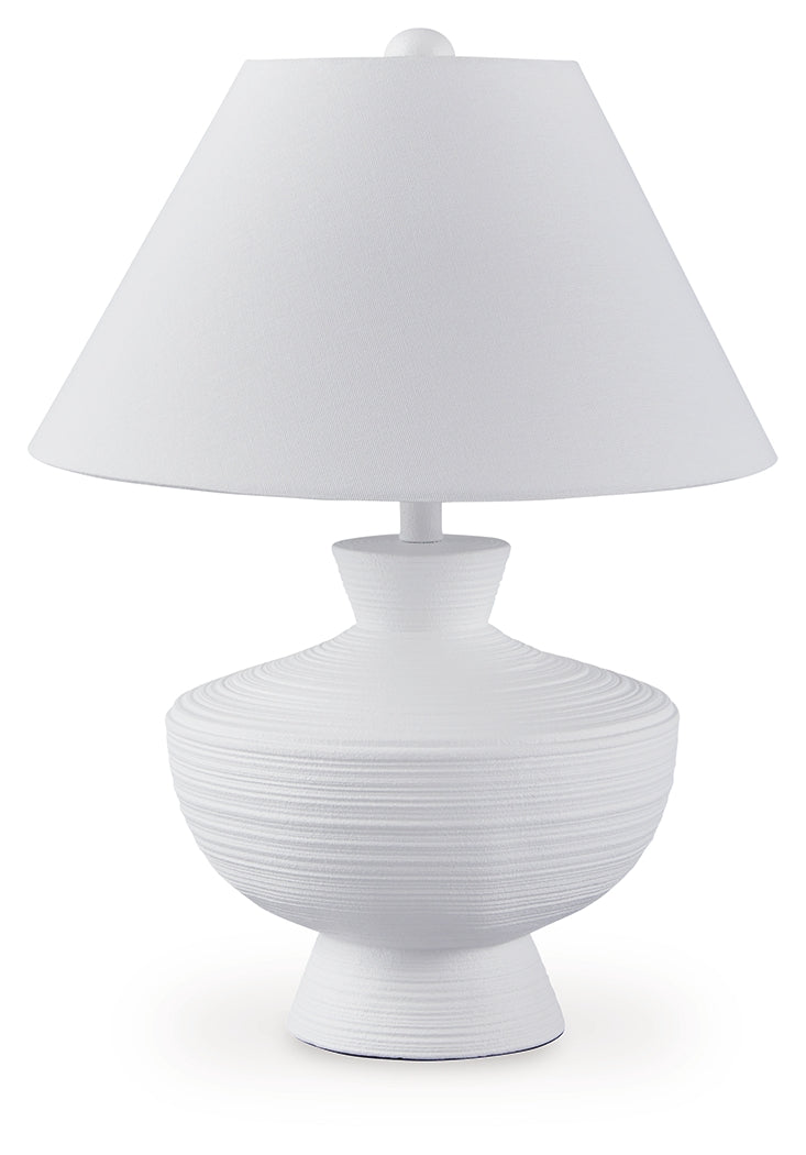 Harelwood White Poly Table Lamp- Viva Furn