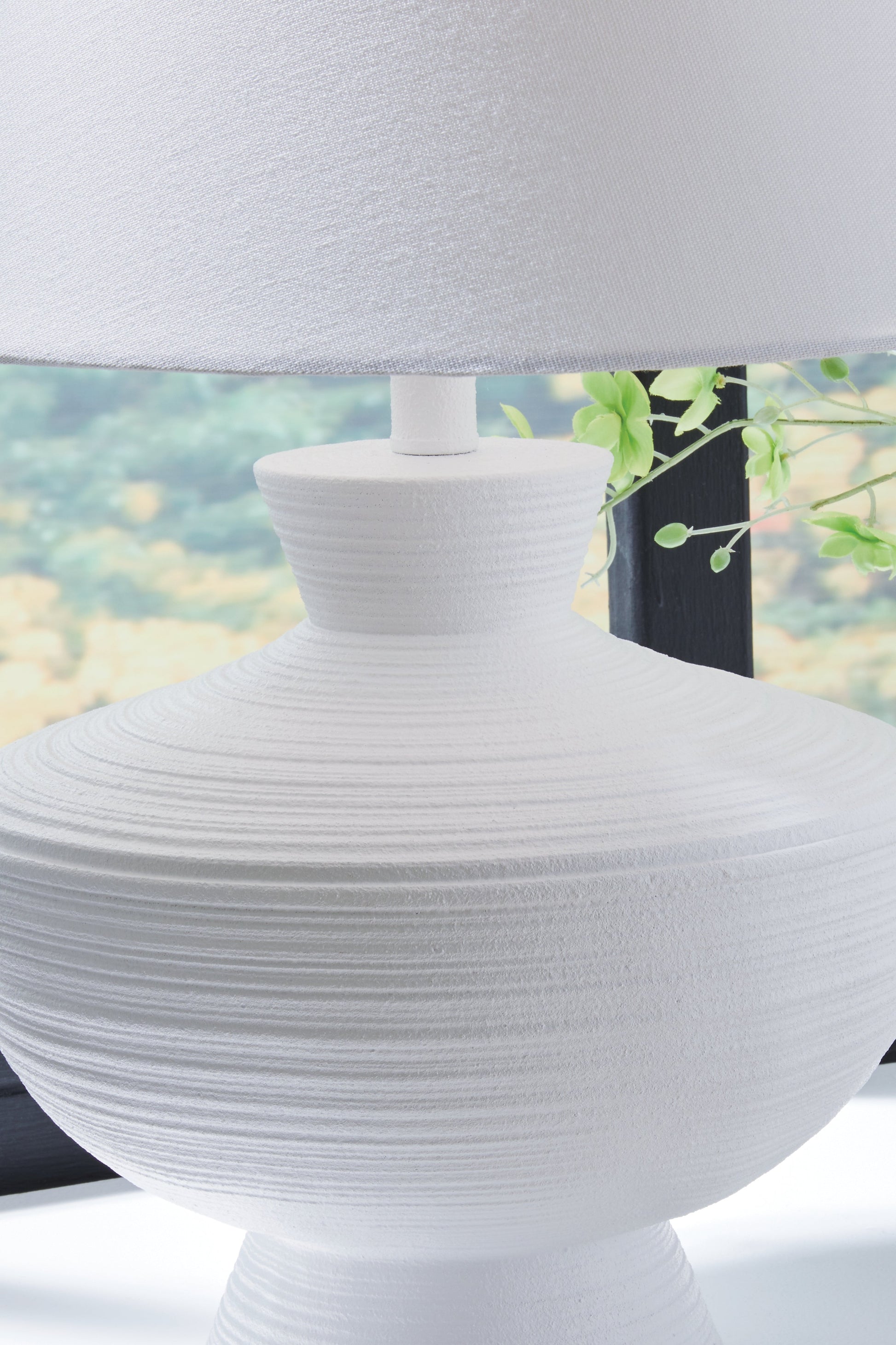 Harelwood White Poly Table Lamp- Viva Furn