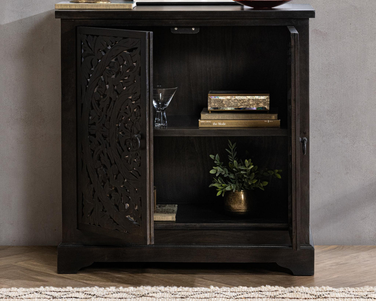 Harmony Harvest Walnut 2 Door Cabinet - Ornate Home