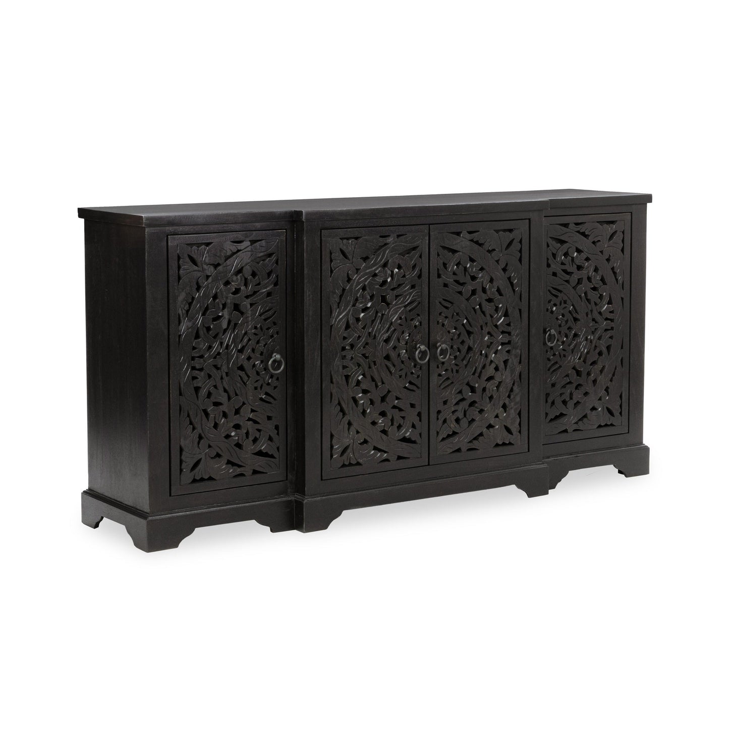 Harmony Harvest Walnut 4 Door Cabinet - Ornate Home
