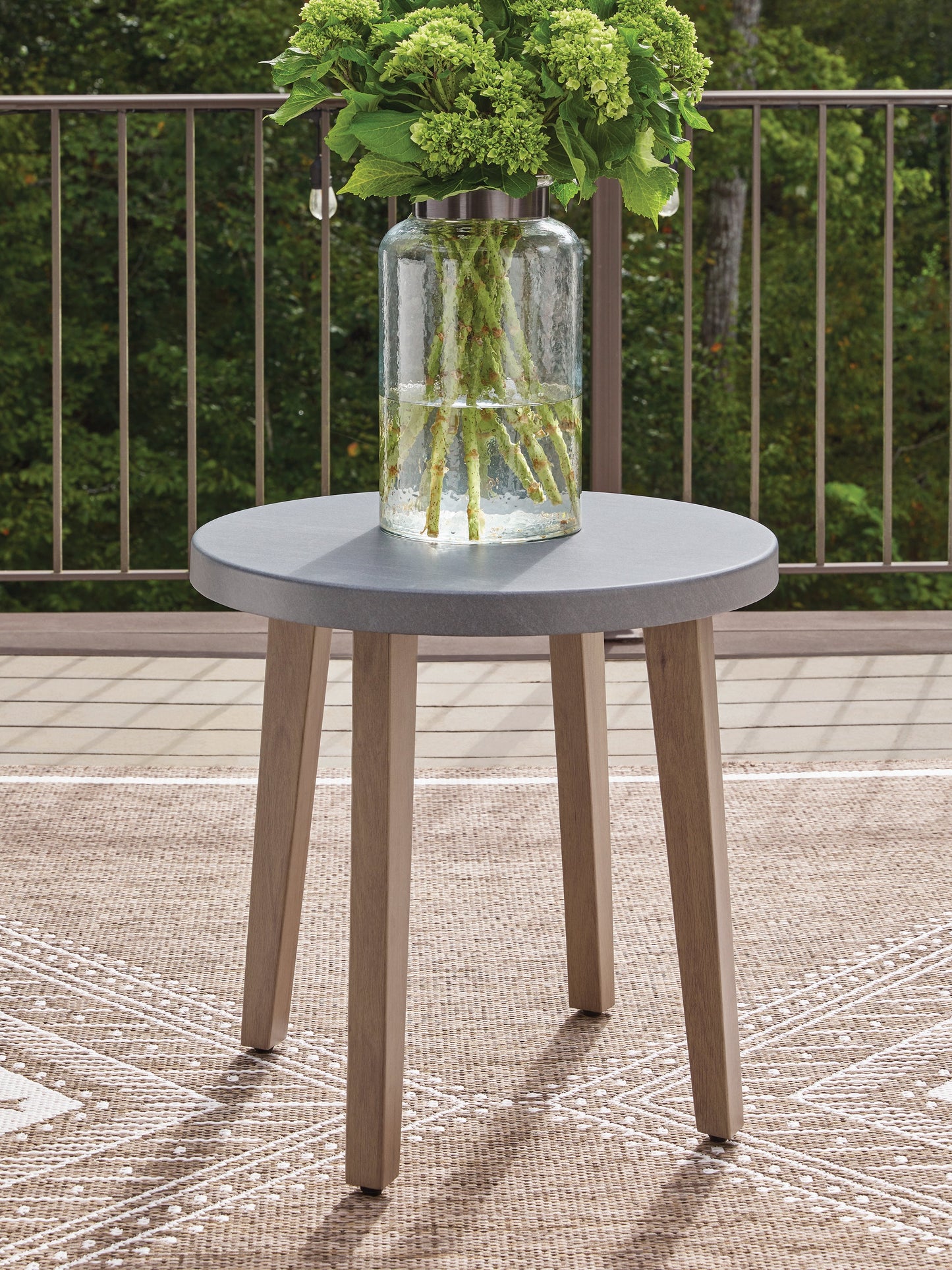 Harmony Headlands Natural/Gray Round End Table- Viva Furn