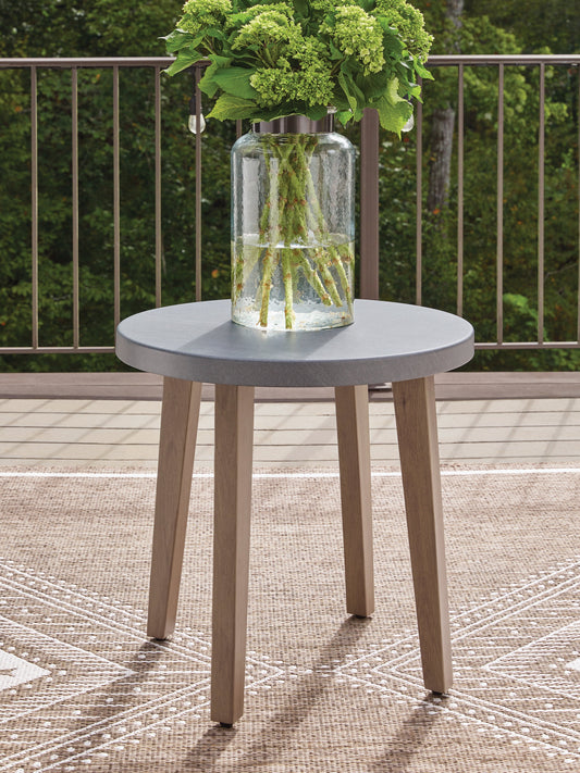 Harmony Headlands Natural/Gray Round End Table- Viva Furn