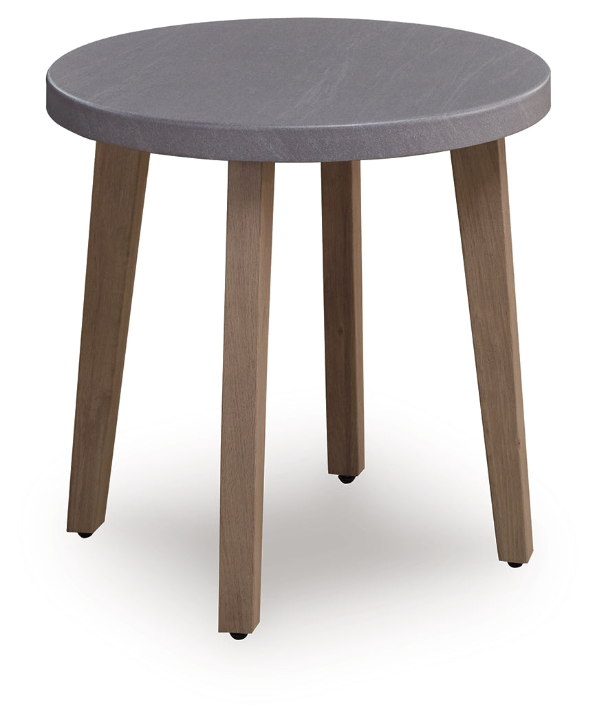 Harmony Headlands Natural/Gray Round End Table- Viva Furn