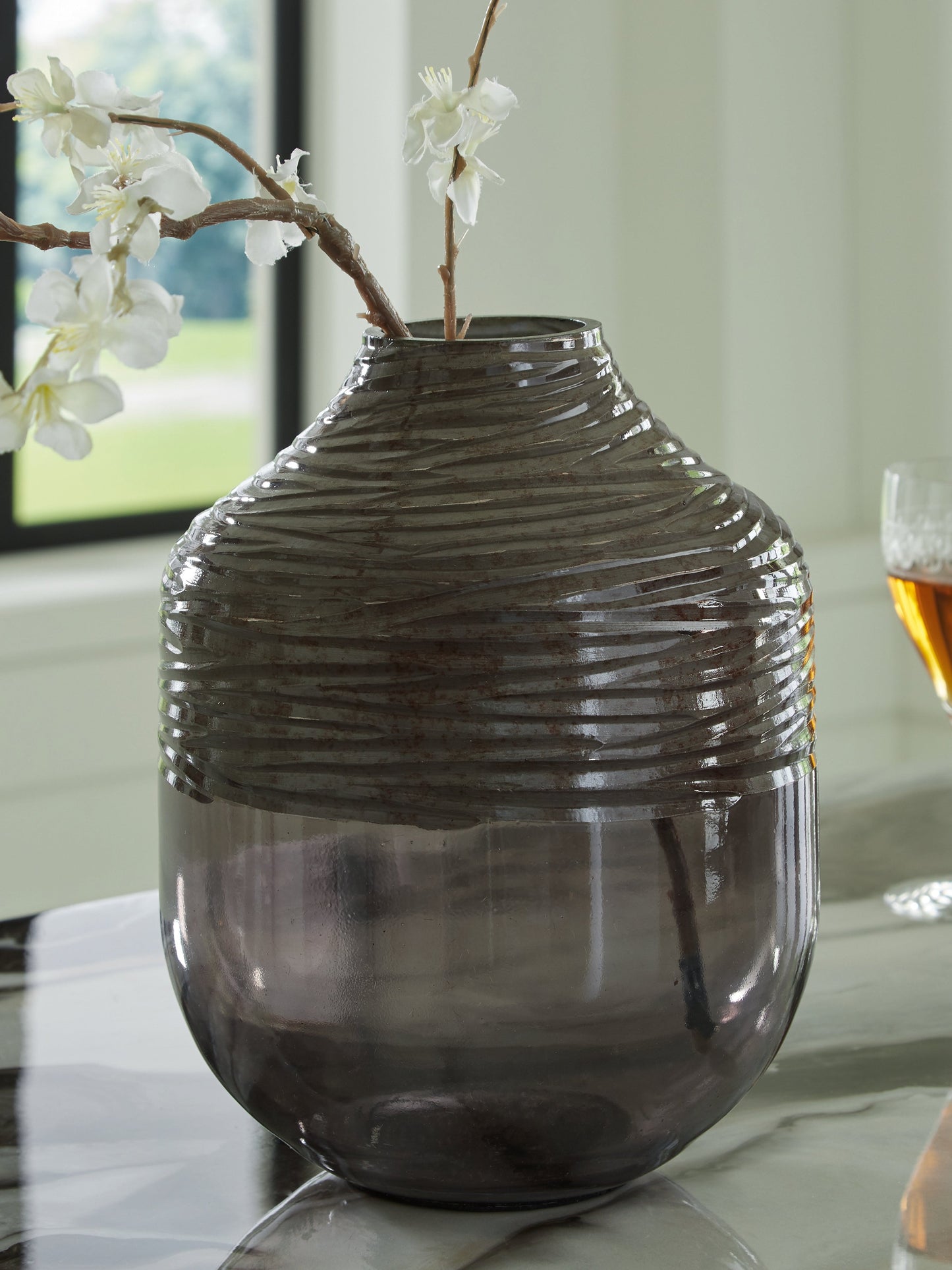 Harpwick Iridescent Gray Vase- Viva Furn