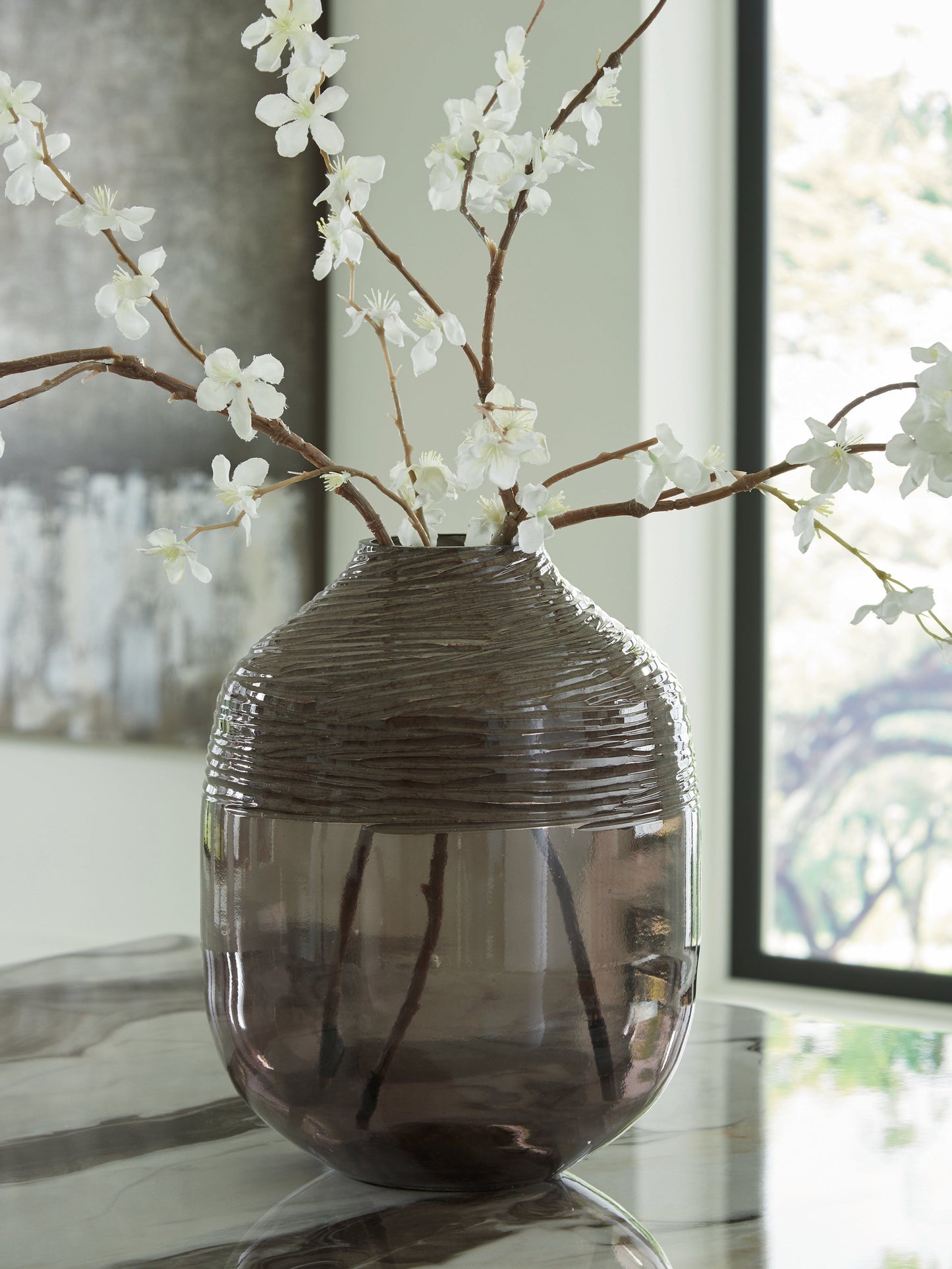 Harpwick Iridescent Gray Vase- Viva Furn