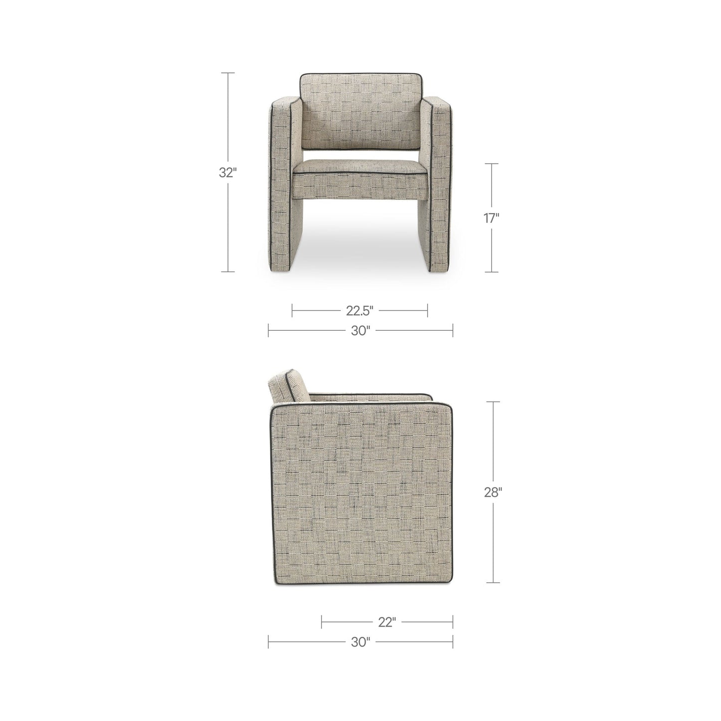 Harris Black/Beige Weave Accent Chair - Ornate Home
