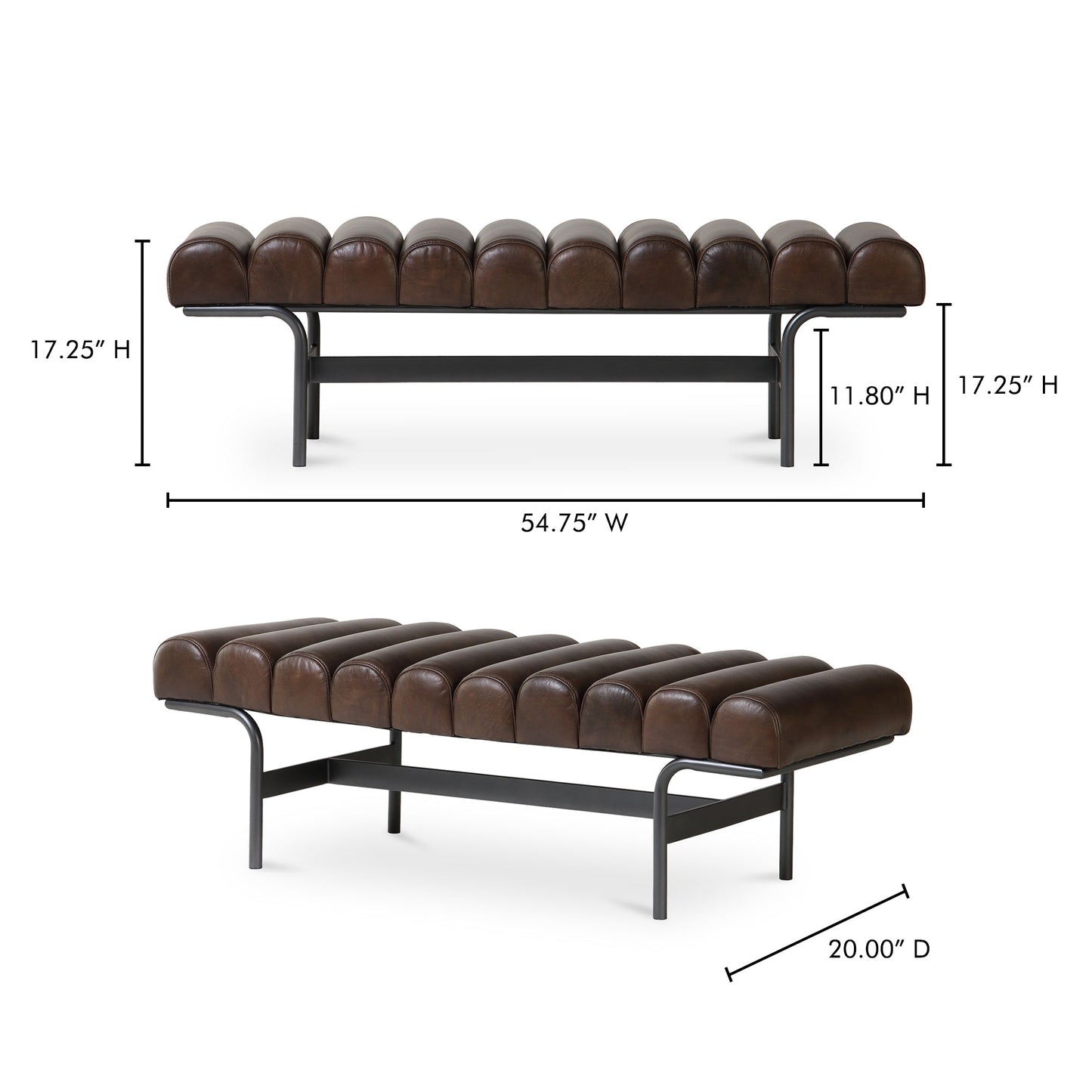 Harrison Dark Brown Bench - Ornate Home