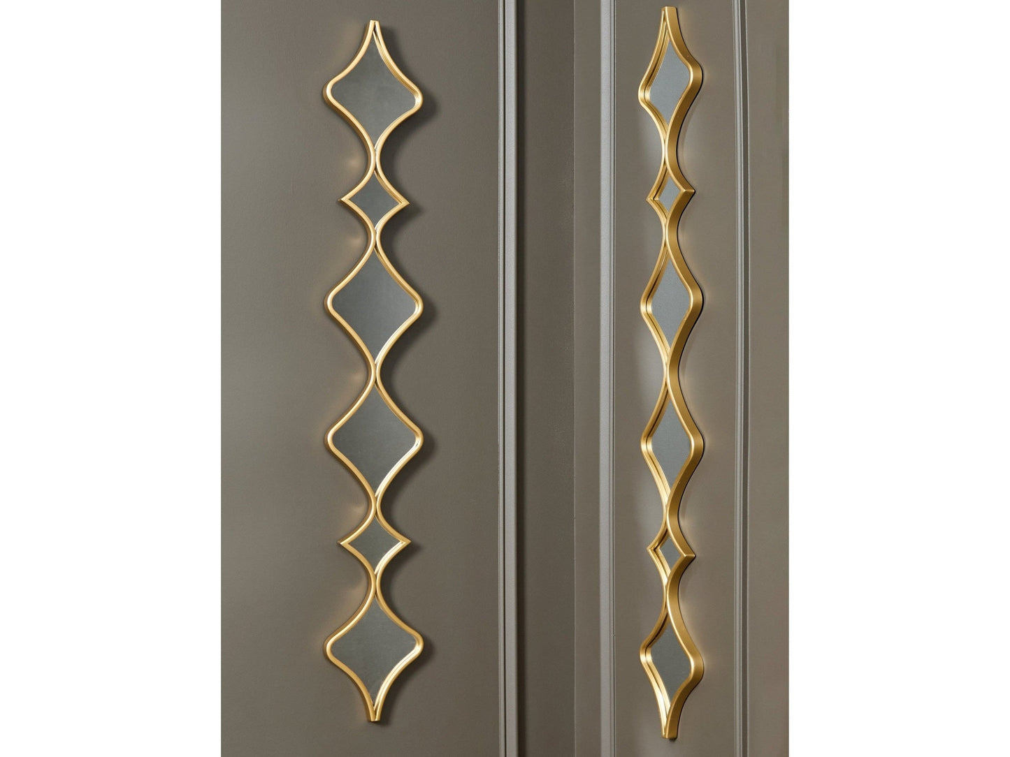 Harriswood Gold Finish Accent Mirror Set (Set of 2)- Viva Furn