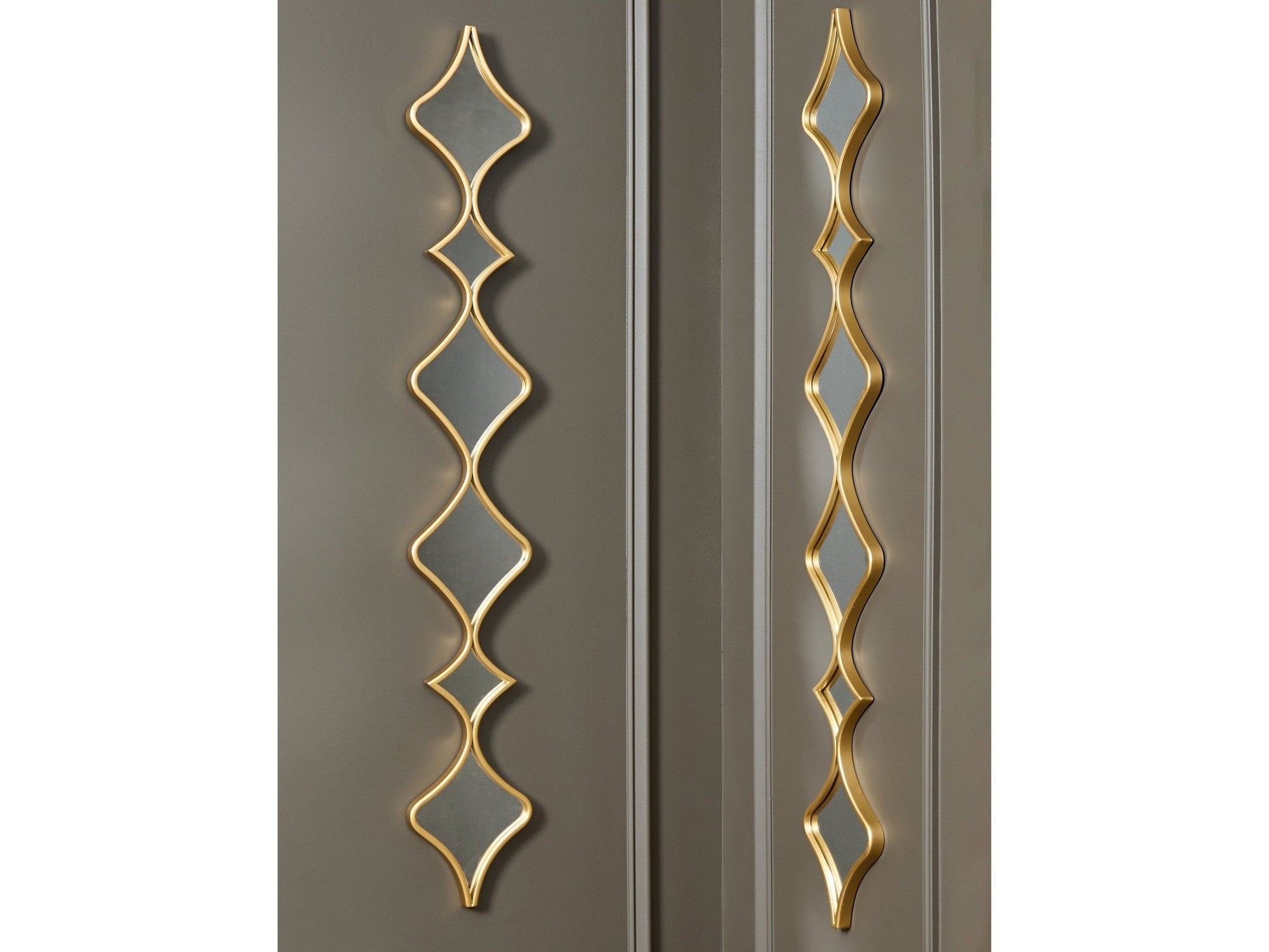 Harriswood Gold Finish Accent Mirror Set (Set of 2)- Viva Furn