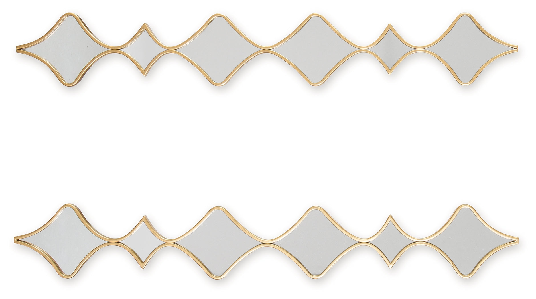 Harriswood Gold Finish Accent Mirror Set (Set of 2)- Viva Furn