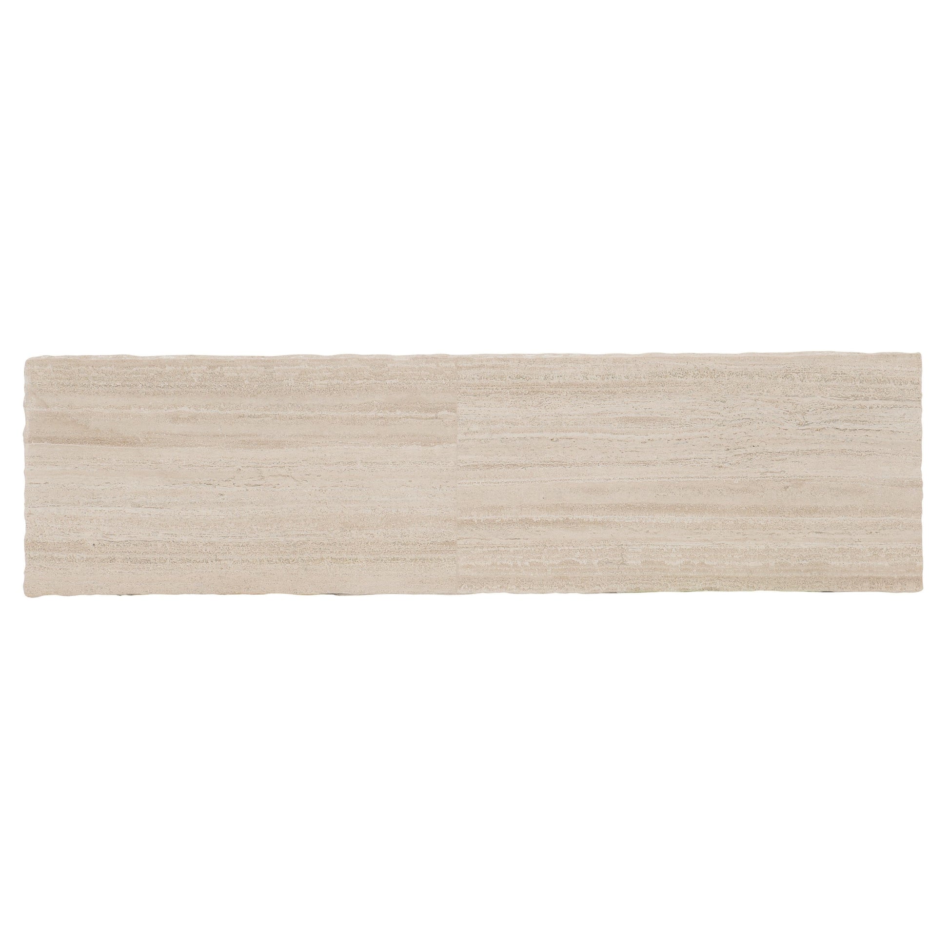 Hathaway White Travertine/Oil-Rubbed Bronze Console Table - Ornate Home