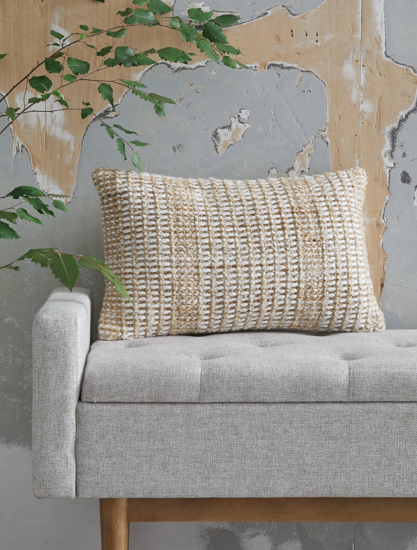 Hathby Tan/White Pillow- Viva Furn