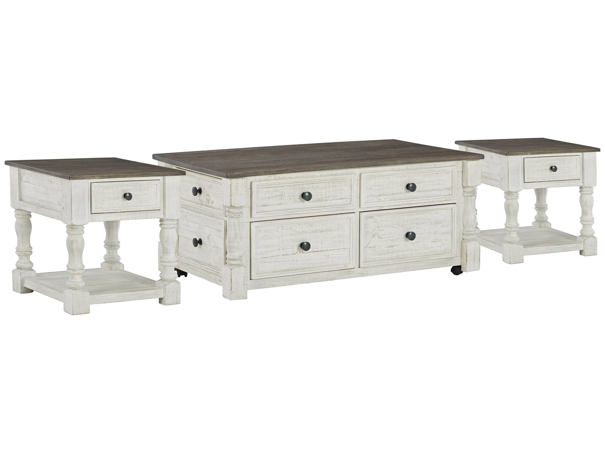 Havalance White/Gray Lift Top Coffee Table and 2 End Tables - Ornate Home