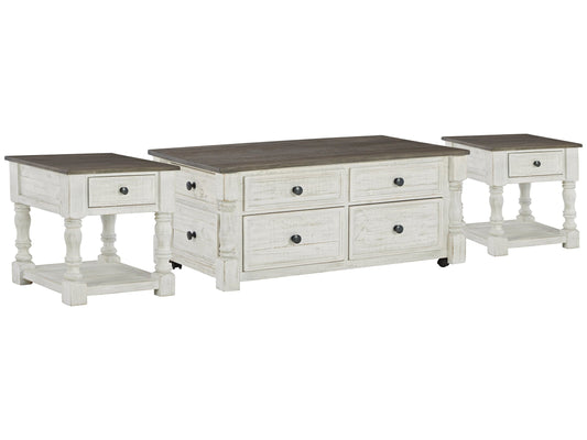 Havalance White/Gray Lift Top Coffee Table and 2 End Tables - Ornate Home
