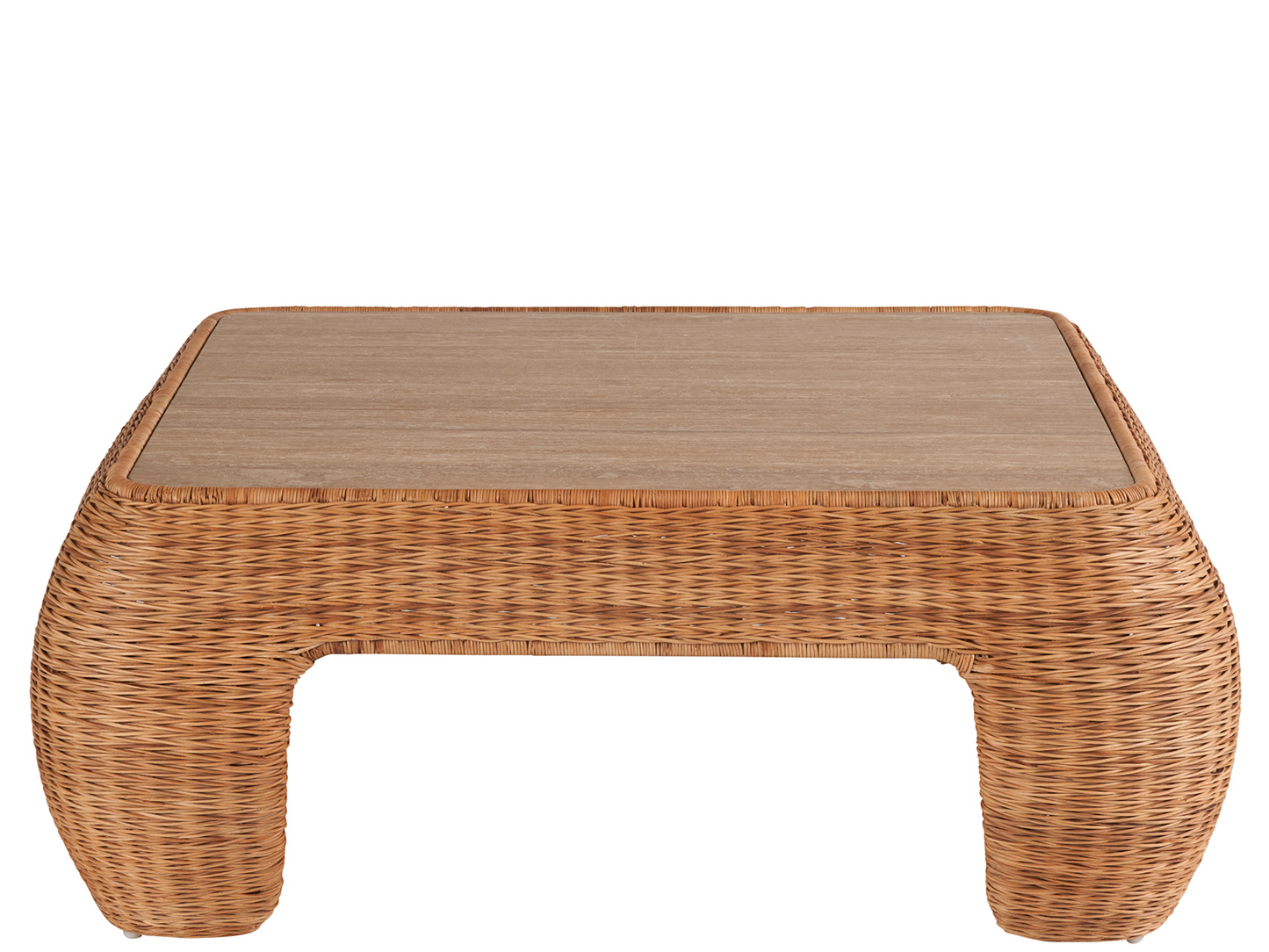 Havasu Fishbone Weave Rattan Cocktail Table - Ornate Home
