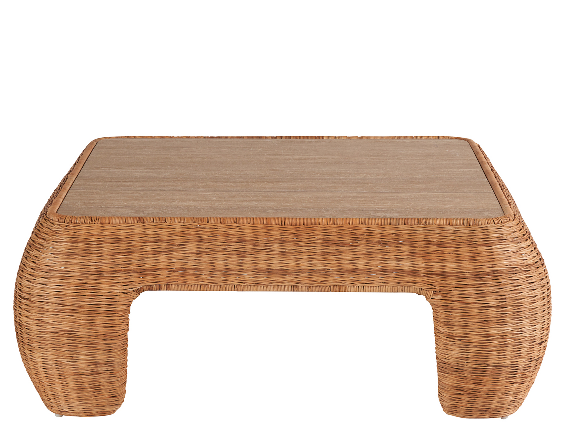 Havasu Fishbone Weave Rattan Cocktail Table - Ornate Home