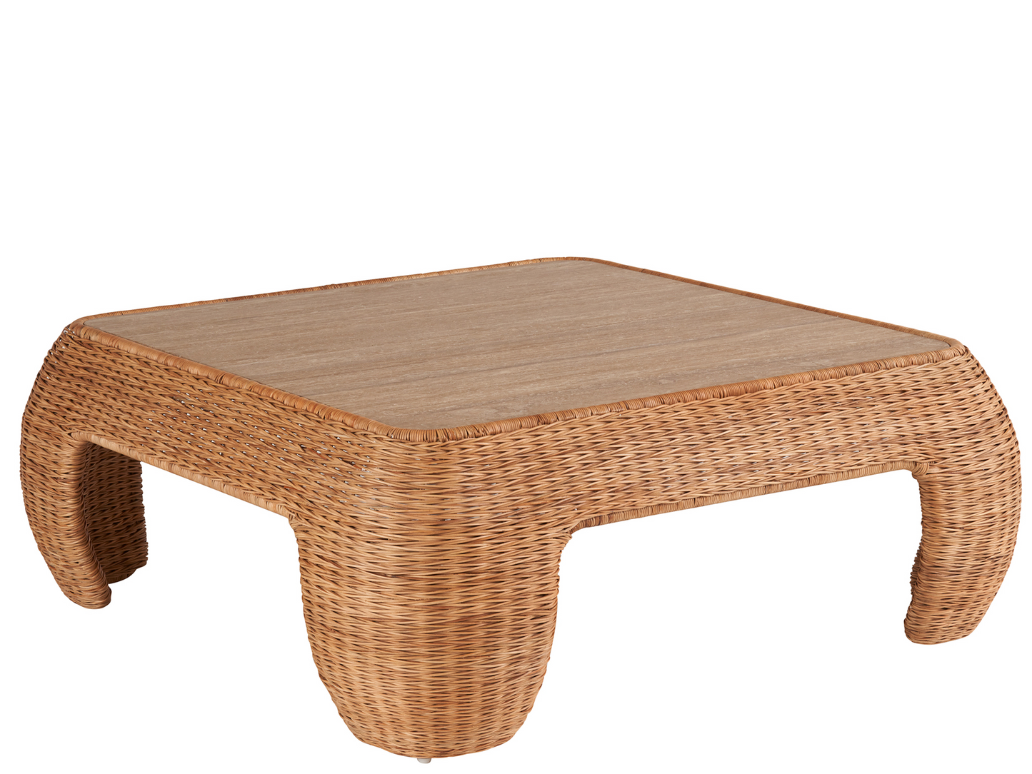 Havasu Fishbone Weave Rattan Cocktail Table - Ornate Home