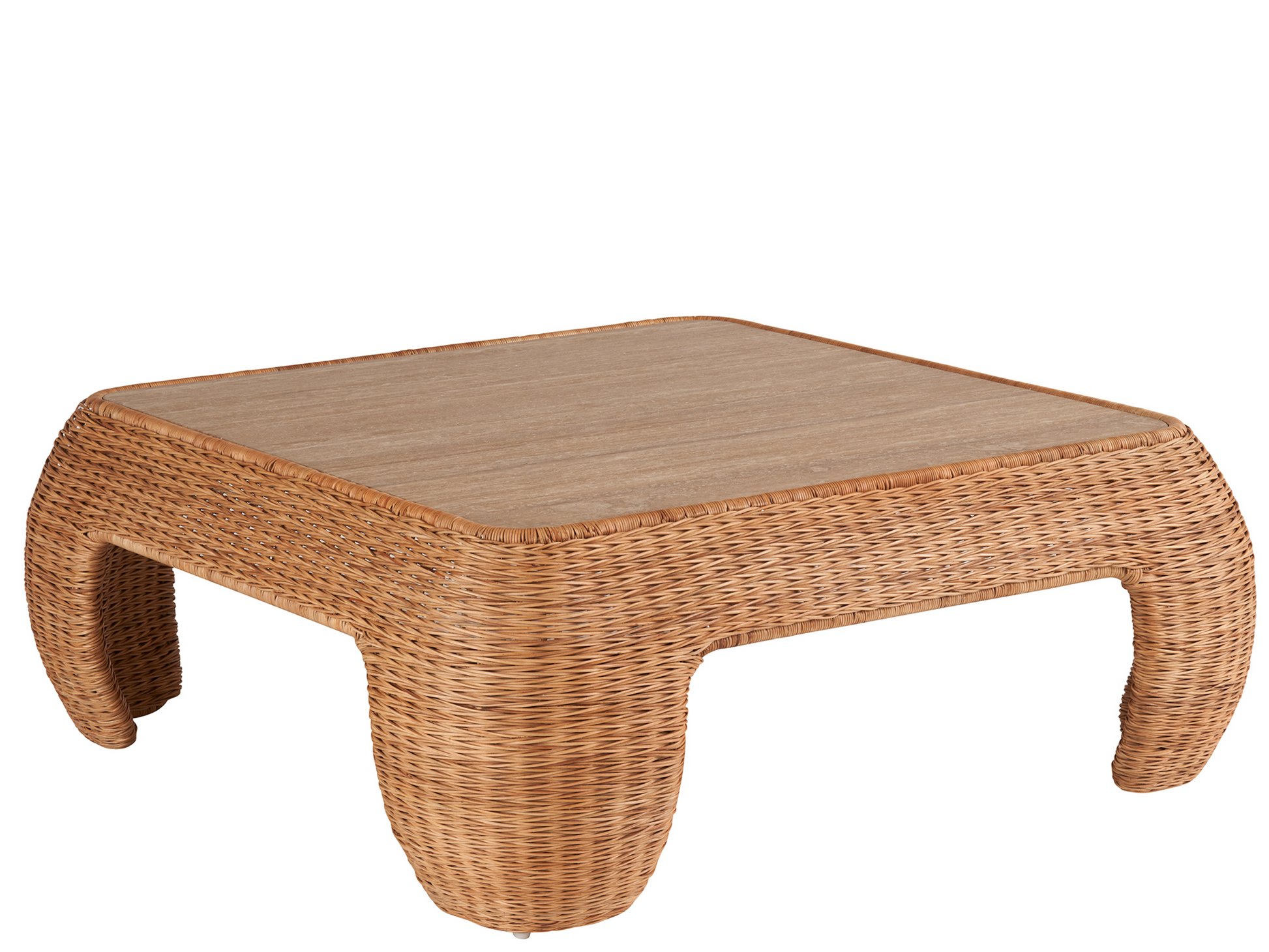 Havasu Fishbone Weave Rattan Cocktail Table - Ornate Home