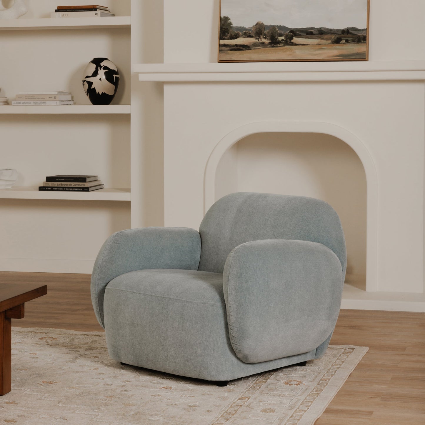 Hazel Light Blue Lounge Chair - Ornate Home
