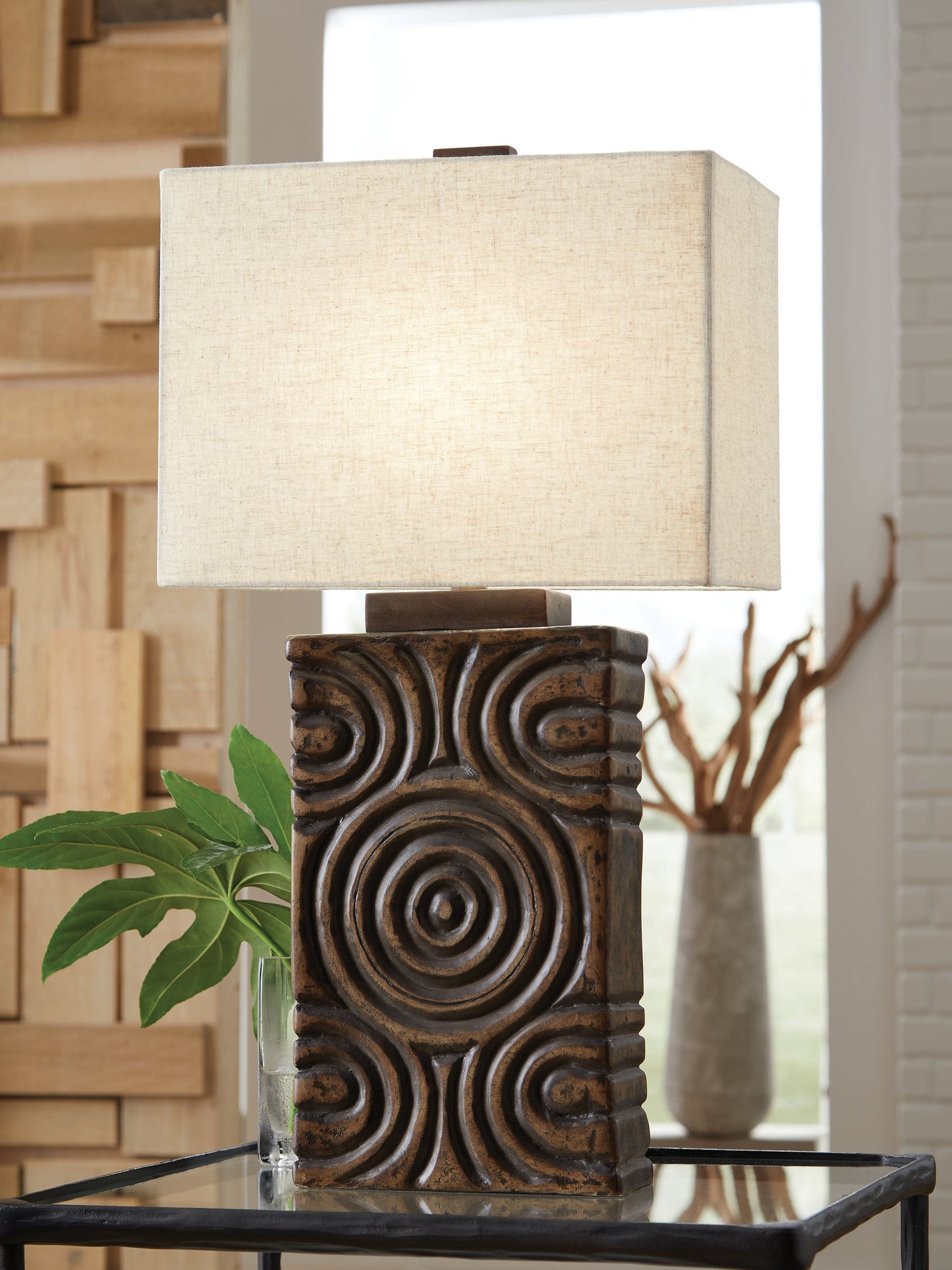 Heathbury Antique Brown Paper Table Lamp (1/CN)- Viva Furn