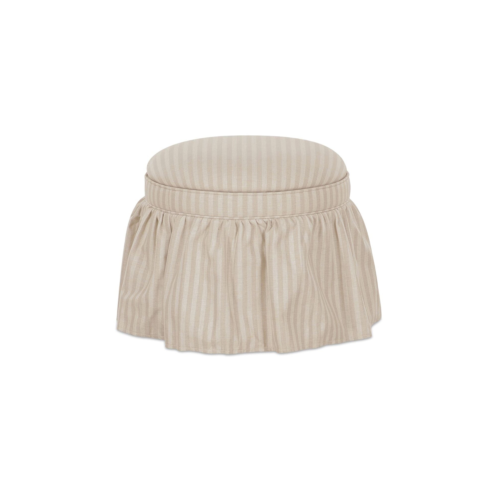 Heidi Beige Stripe Storage Ottoman - Ornate Home