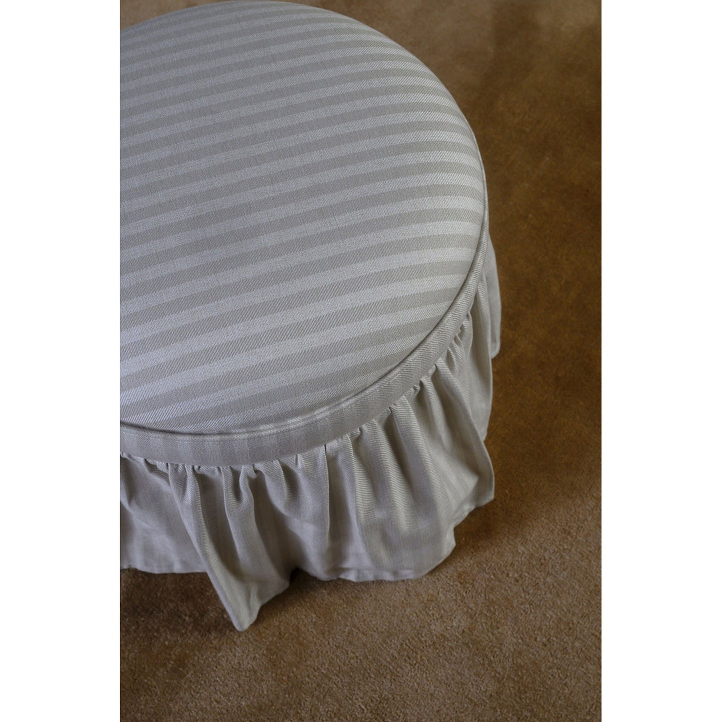 Heidi Beige Stripe Storage Ottoman - Ornate Home