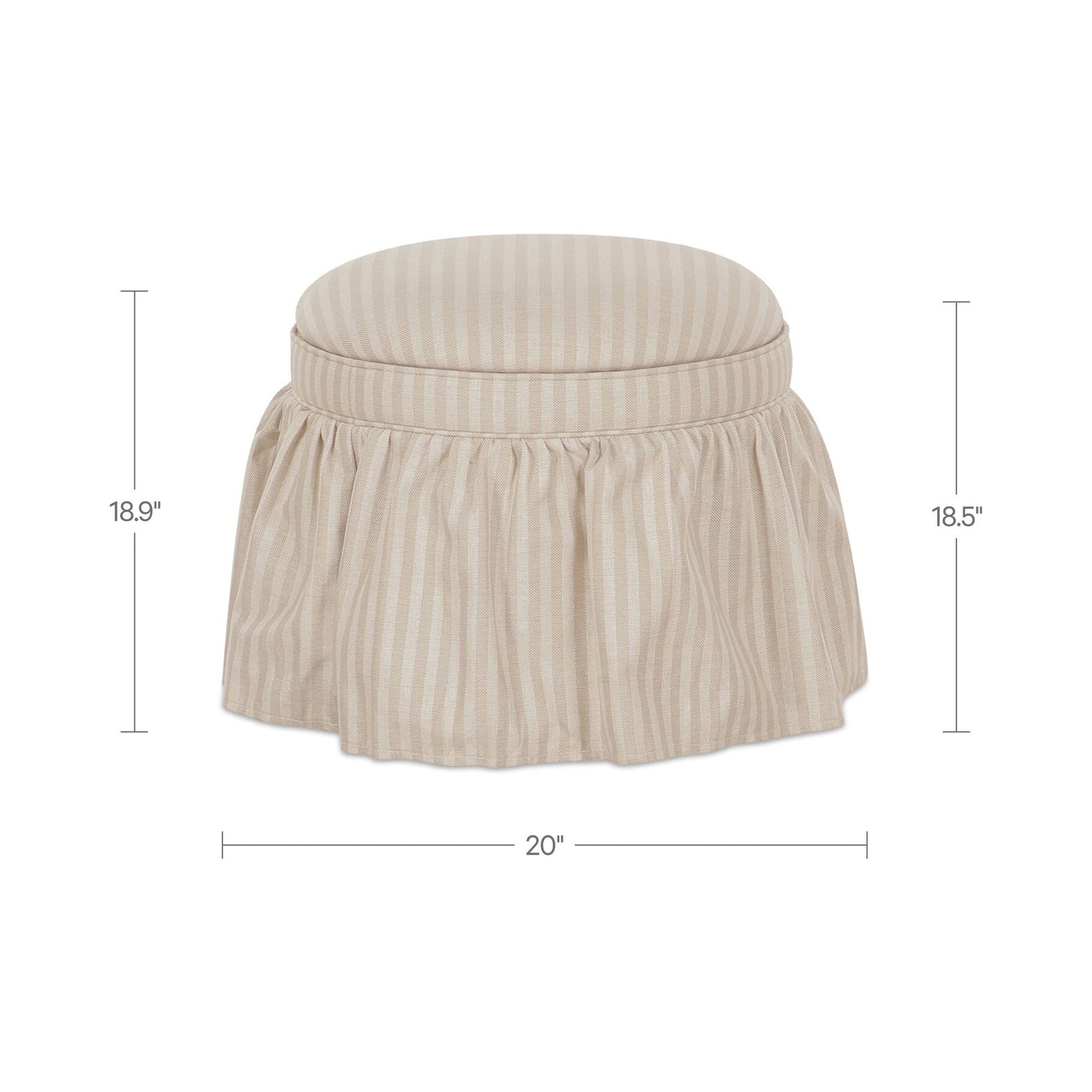 Heidi Beige Stripe Storage Ottoman - Ornate Home