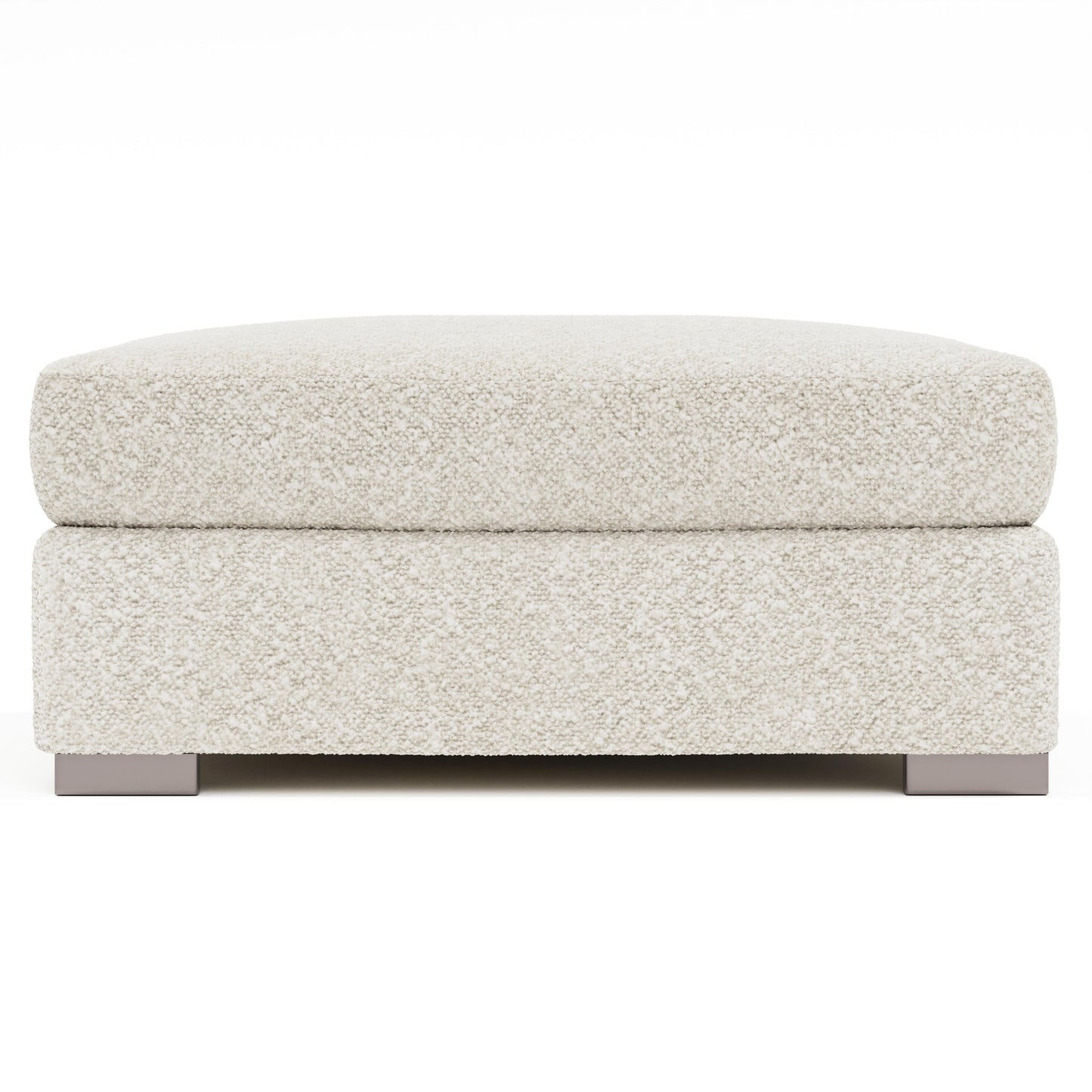 Helena White/Cream Fabric Bumper Ottoman Metal Foot - Ornate Home