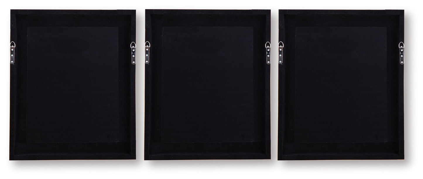 Hendridge Taupe/White Wall Art Set (Set of 3)- Viva Furn