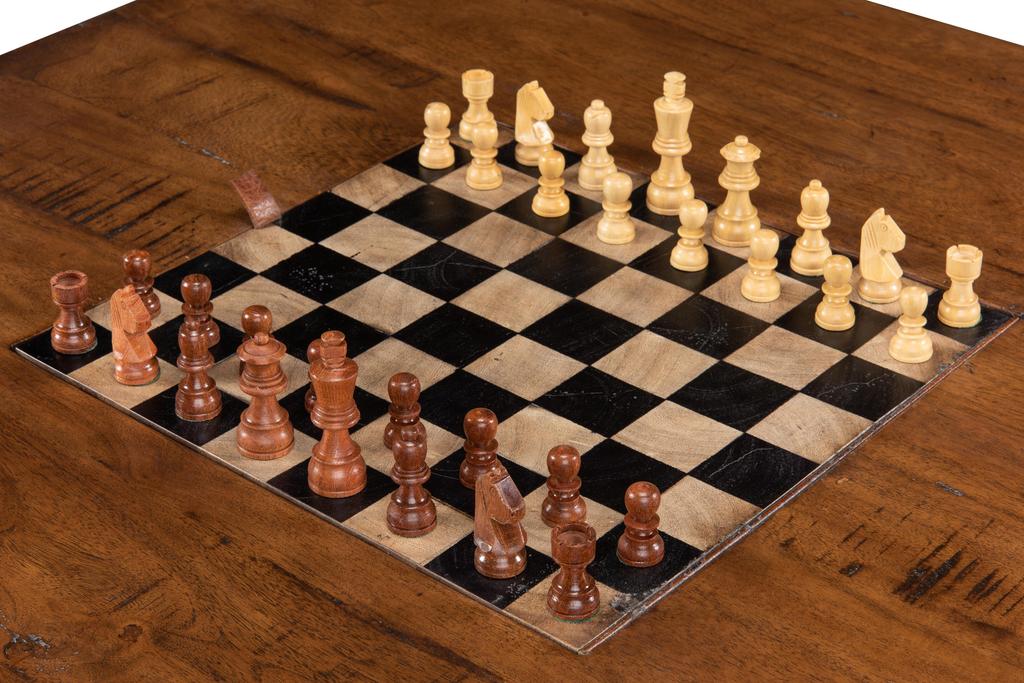 Heritage Games Brown Low Game Table With Four Stools - Ornate Home