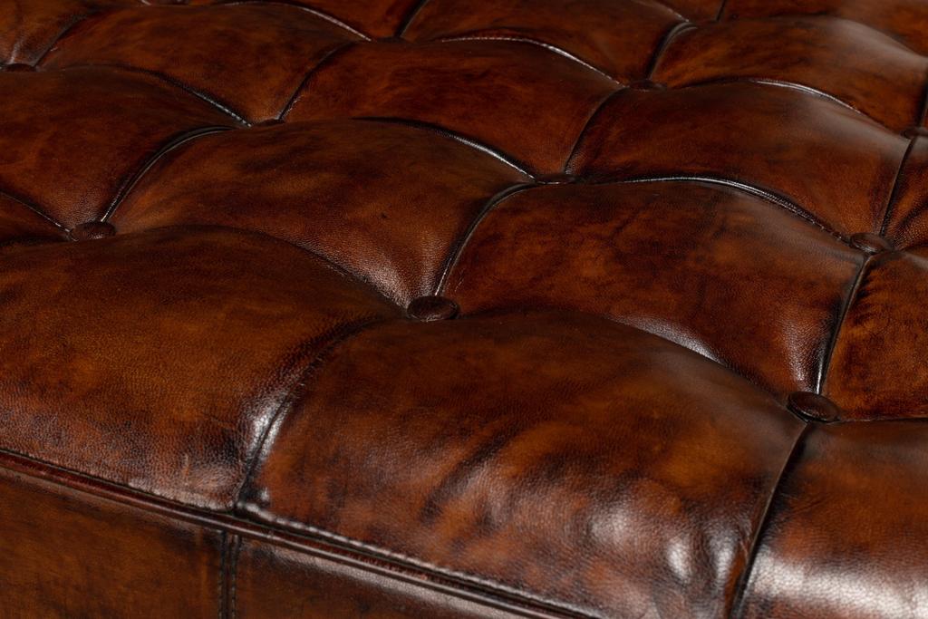 Heritage Upholstery Black Vintage Tufted Ottoman - Ornate Home