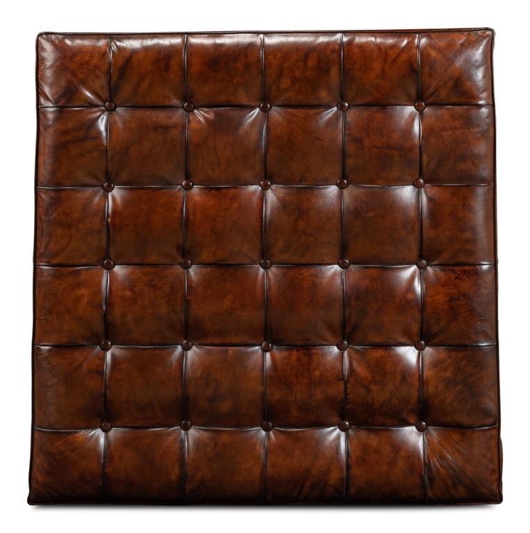 Heritage Upholstery Black Vintage Tufted Ottoman - Ornate Home