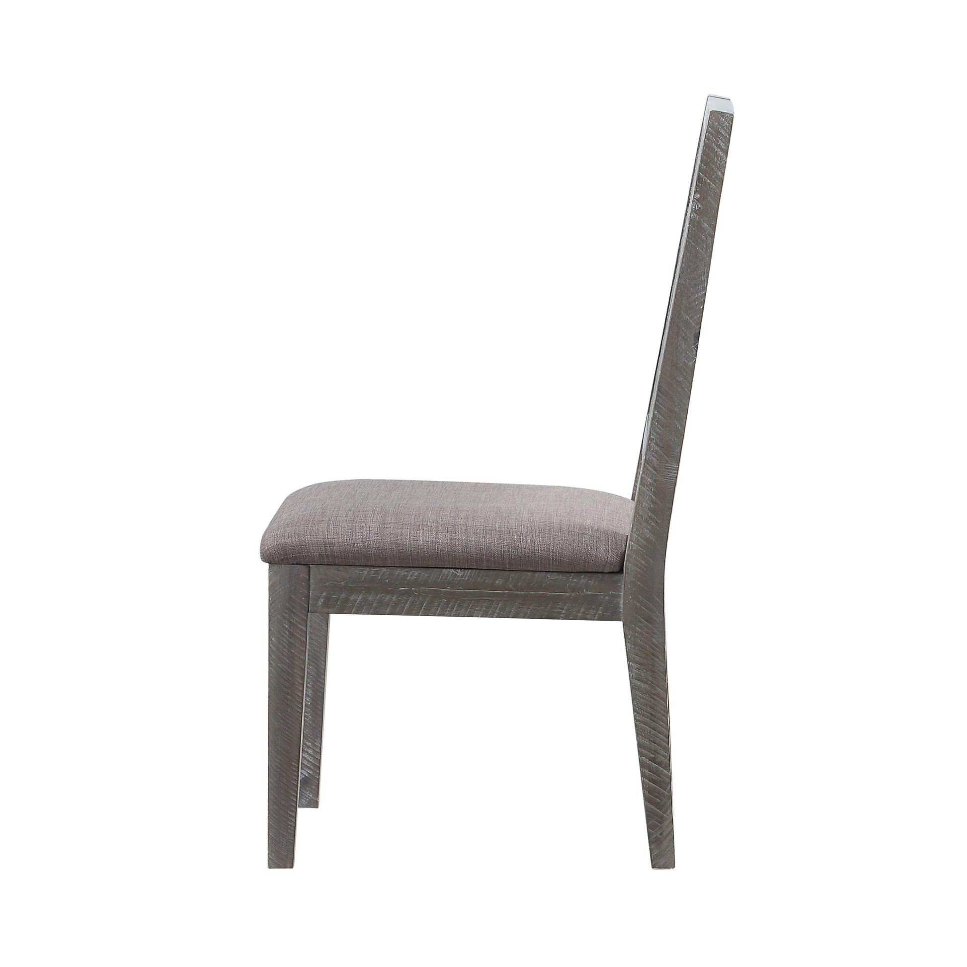 Herringbone Solid Wood Upholstered Dining Chair in Rustic Latte (Set of 2) - Ornate Home