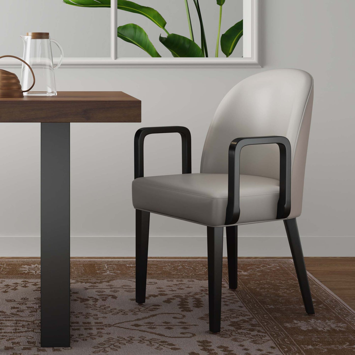 Hillman Dining Arm Chair in Light Grey - Ornate Home
