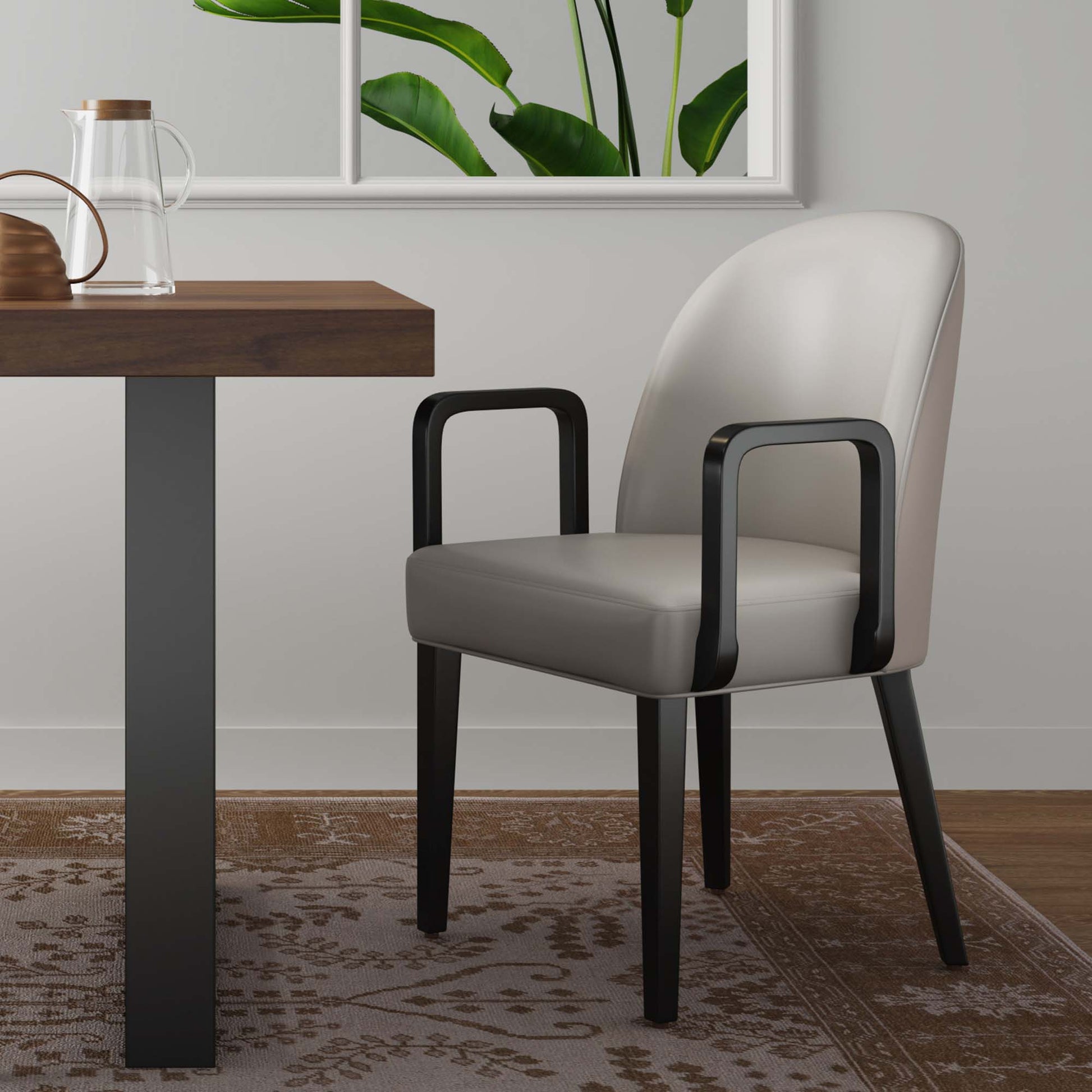 Hillman Dining Arm Chair in Light Grey - Ornate Home