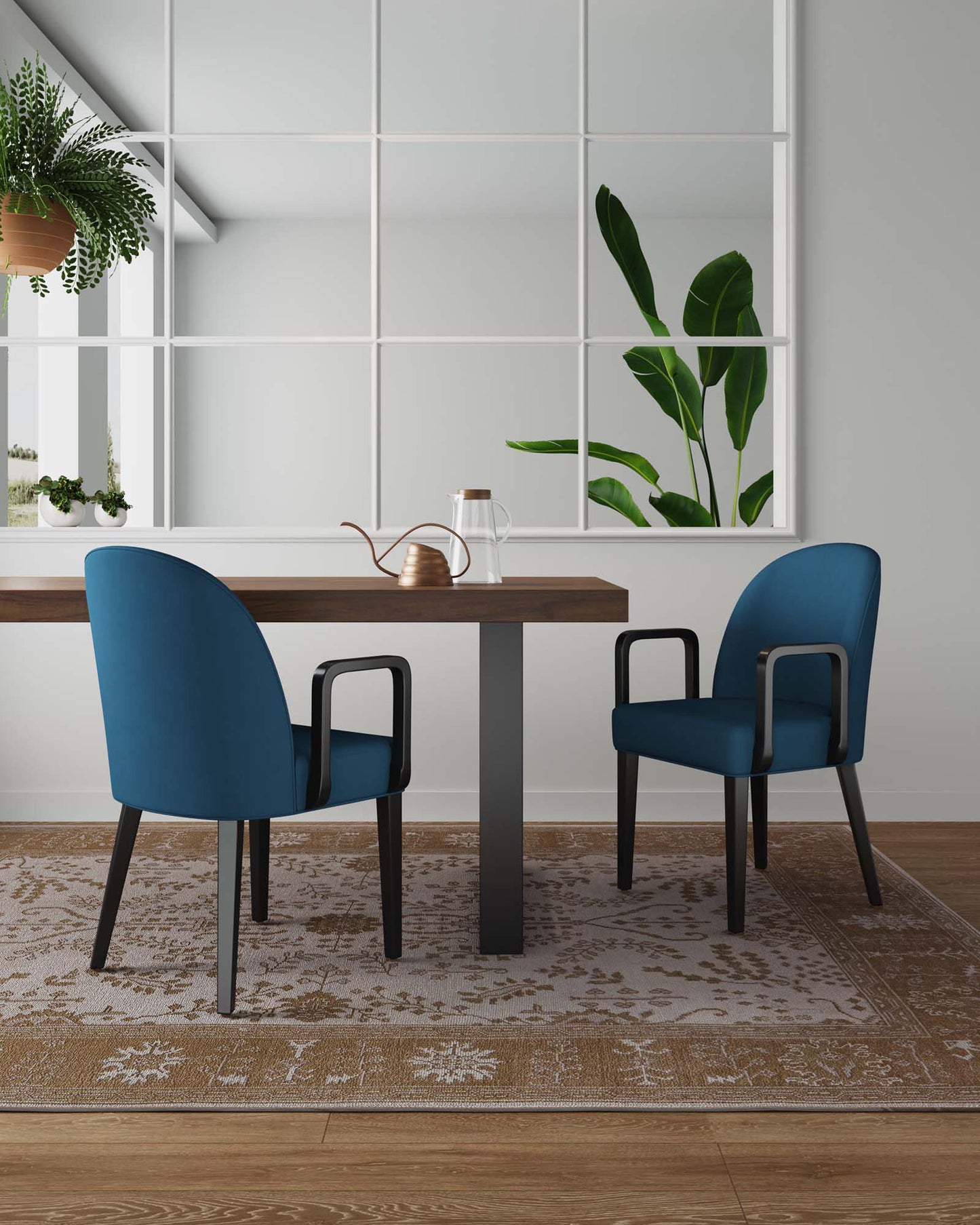 Hillman Dining Arm Chair (set of 2) in Blue - Ornate Home