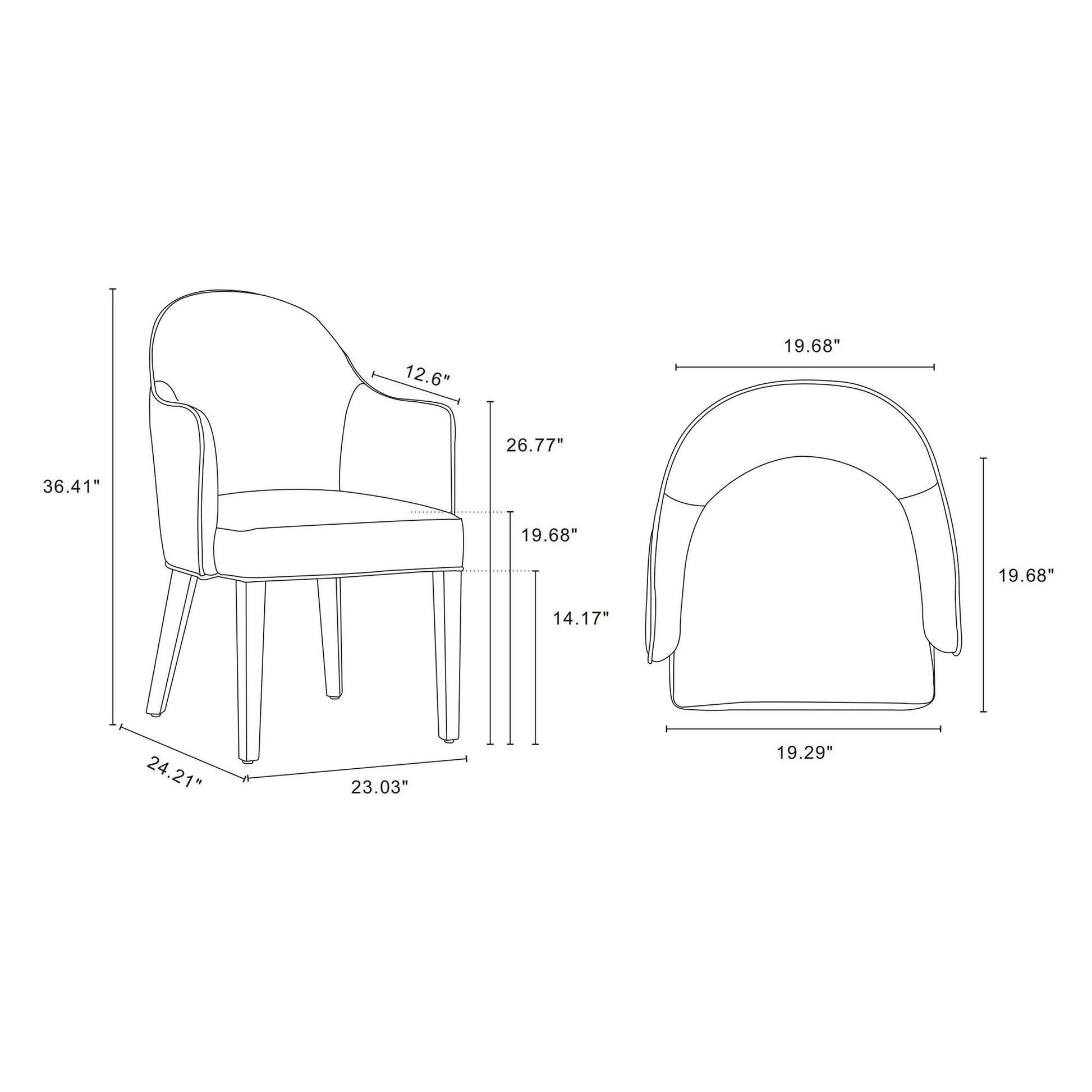 Hillman Dining Armchair 2.0 in Light Grey - Ornate Home