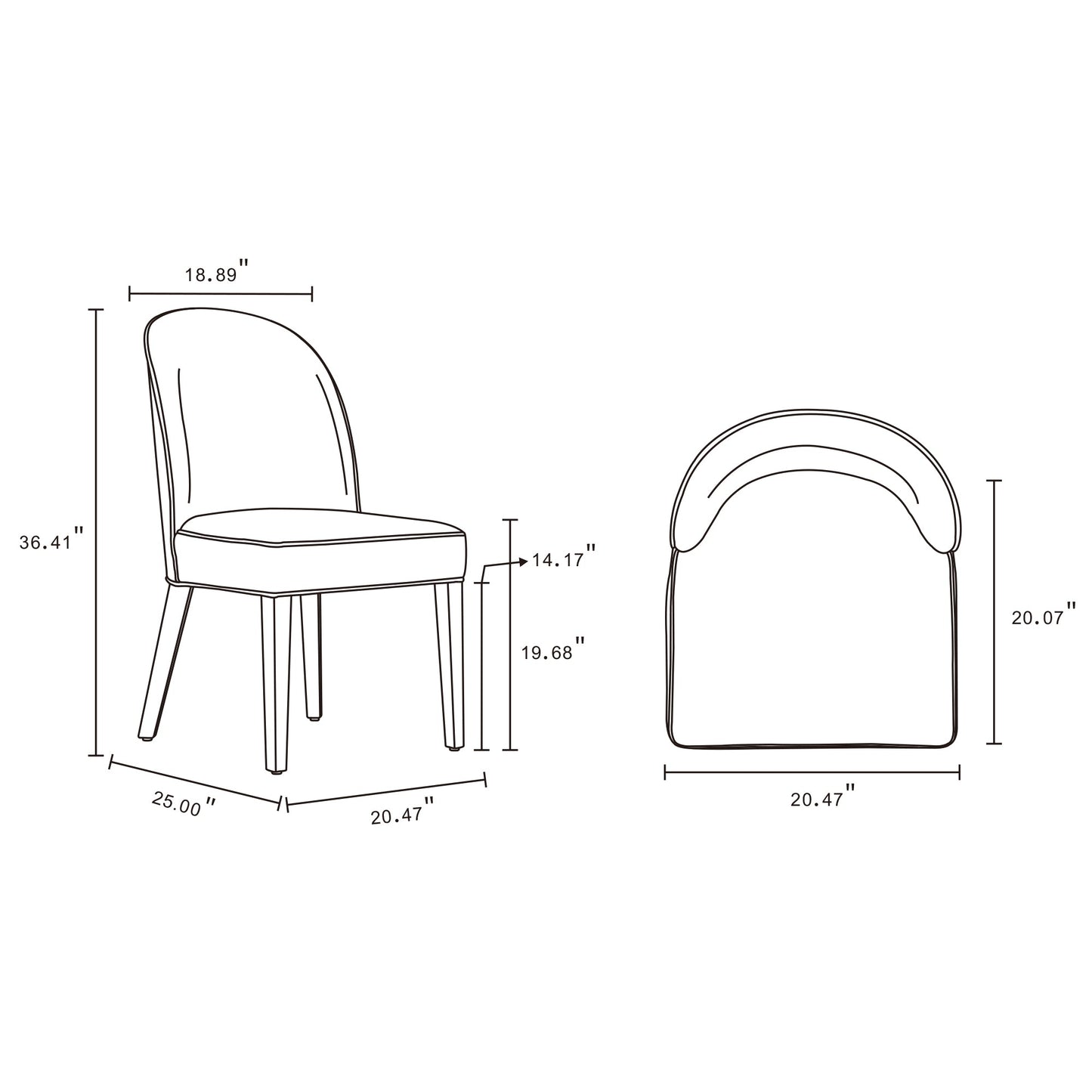 Hillman Dining Chair in Blue (set of 2) - Ornate Home