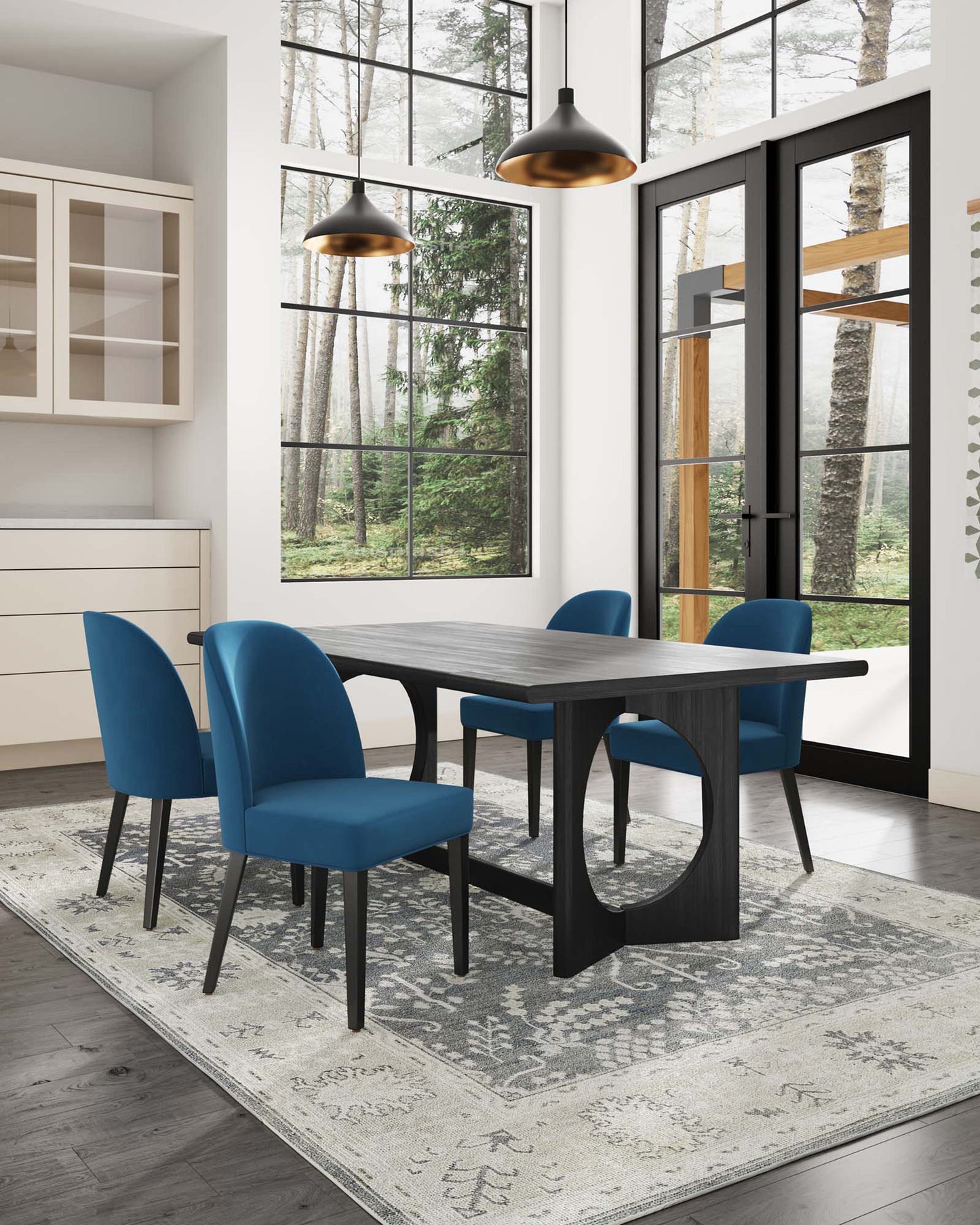 Hillman Dining Chair in Blue (set of 4) - Ornate Home