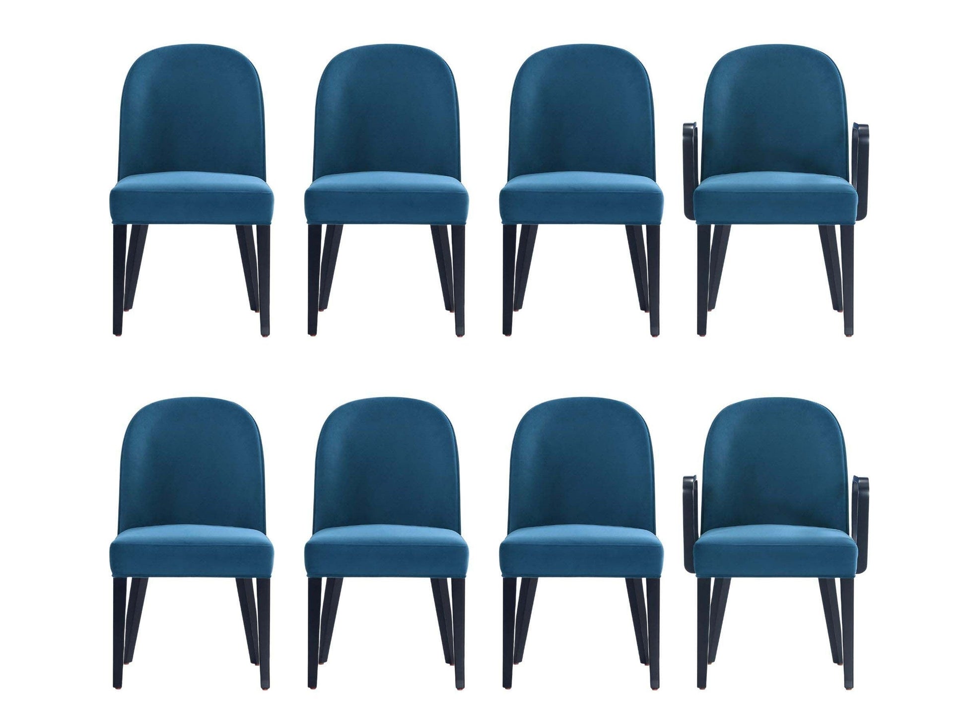 Hillman Dining Side and Arm Chairs in Light Blue - Set of 8 - Ornate Home