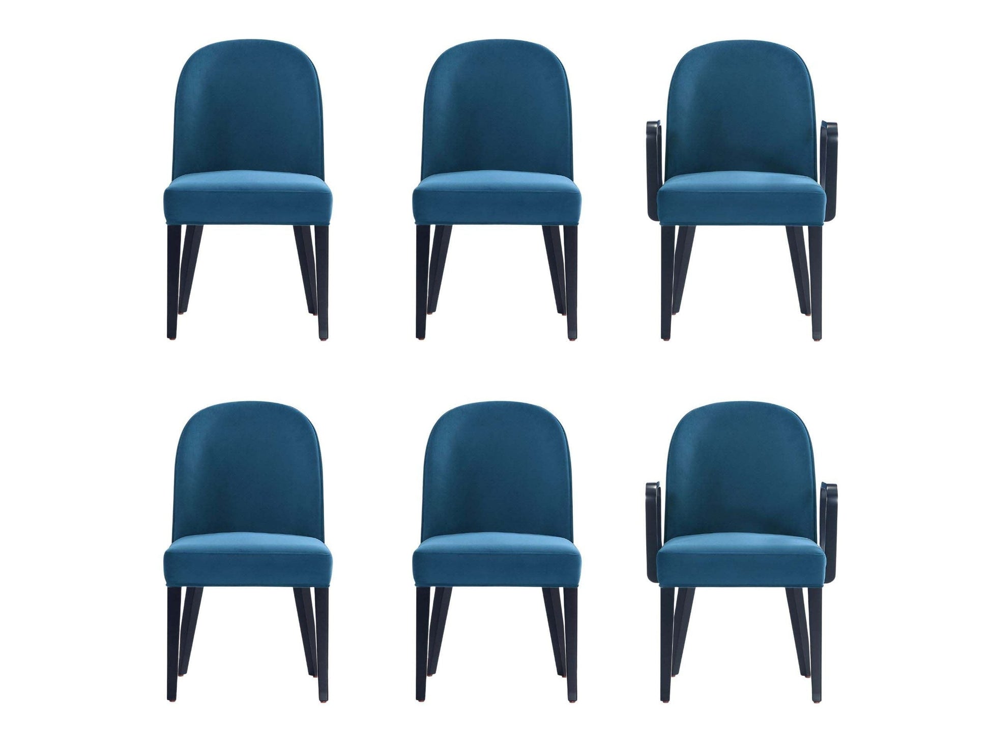 Hillman Dining Side and Arm Chairs in Light Blue (set of 6) - Ornate Home