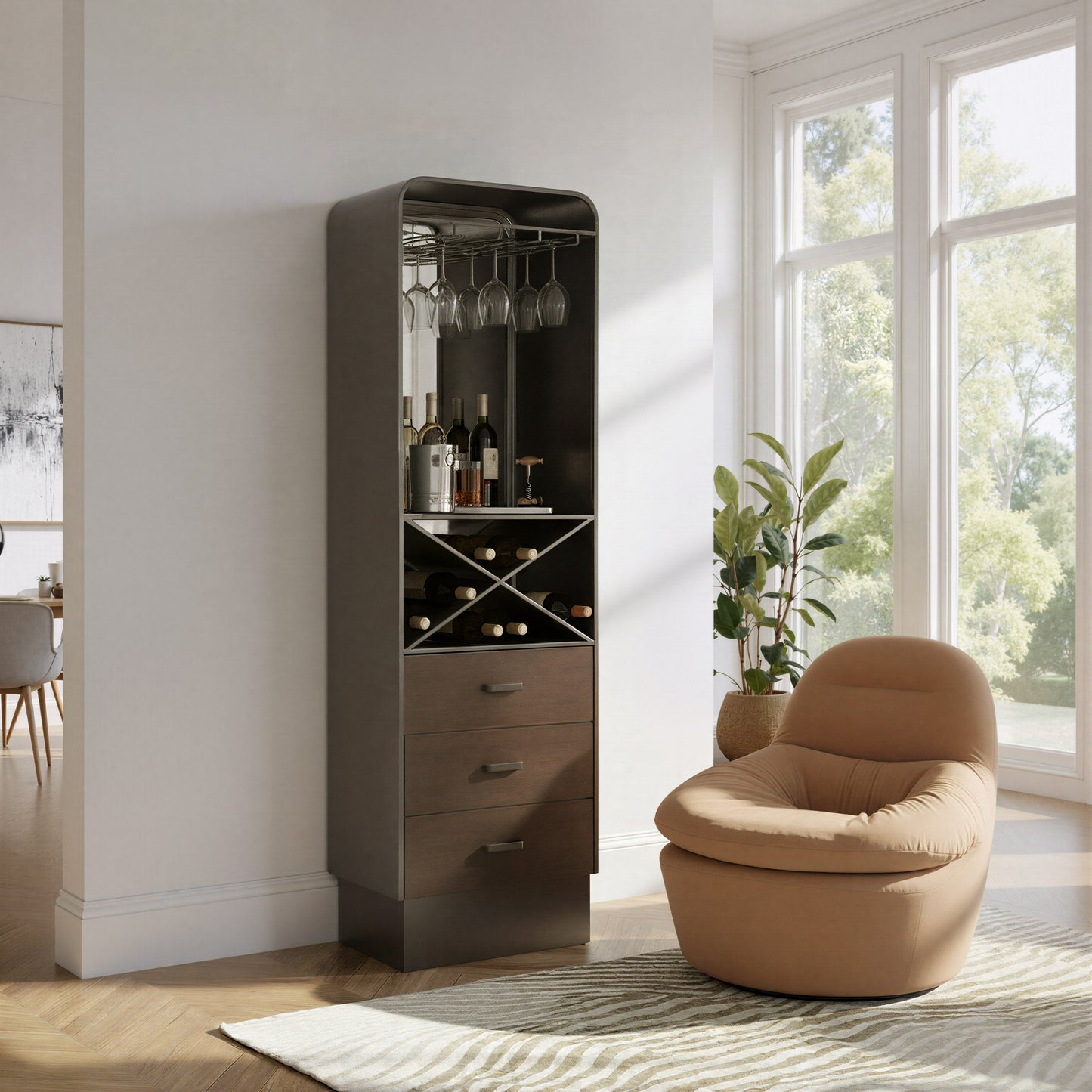 Hole Bronze Bar Cabinet - Ornate Home