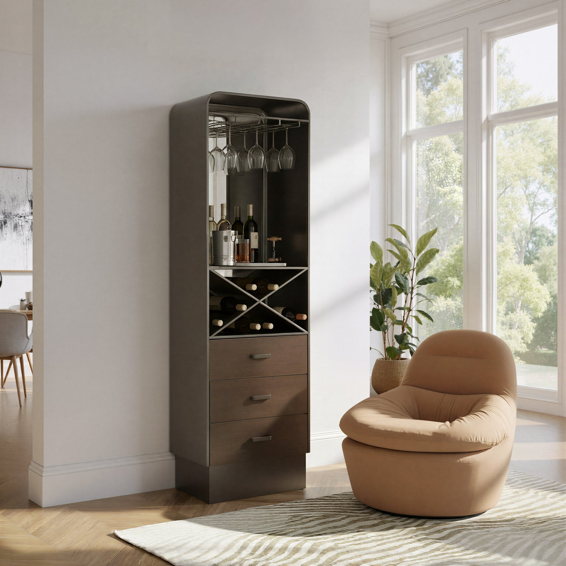 Hole Bronze Bar Cabinet - Ornate Home