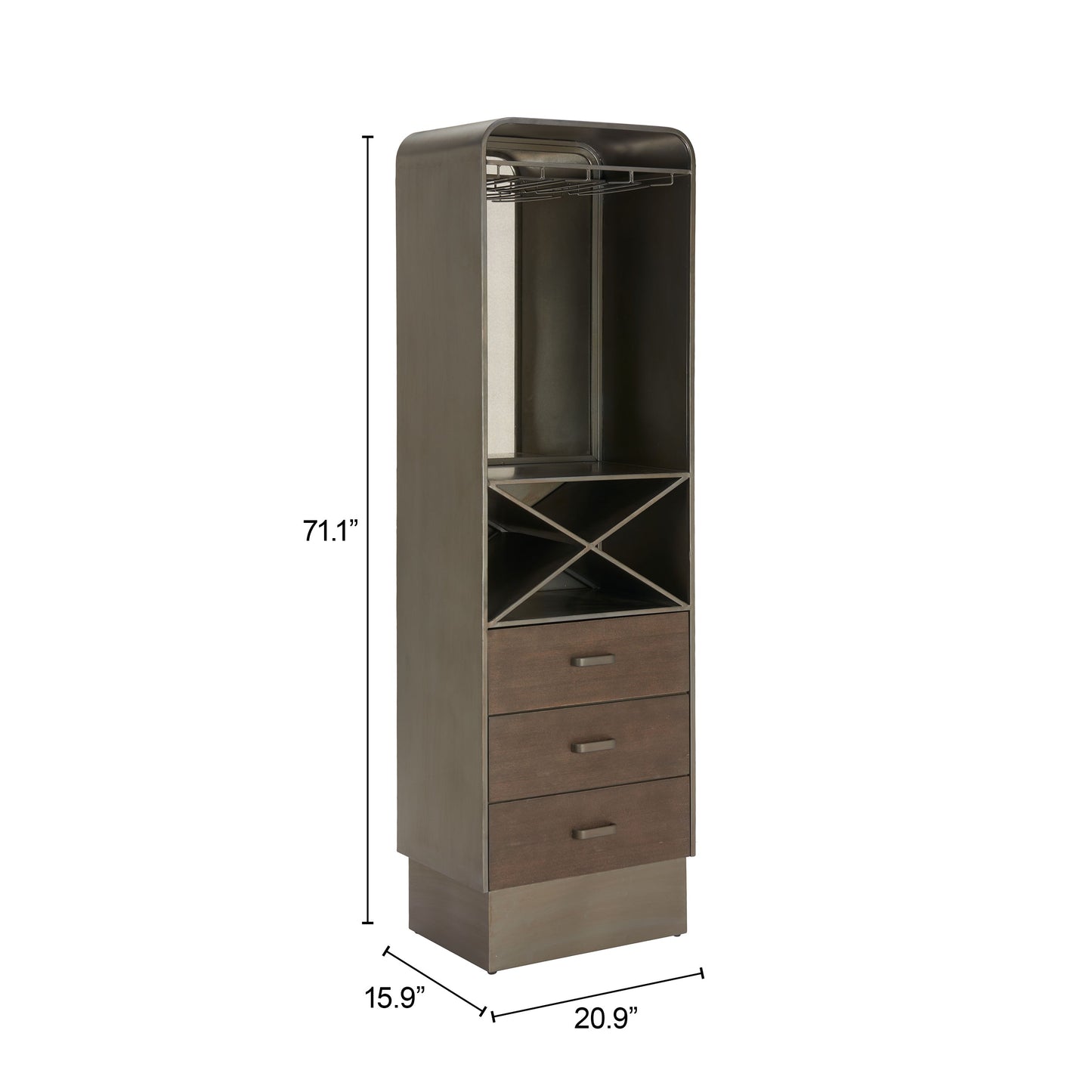 Hole Bronze Bar Cabinet - Ornate Home