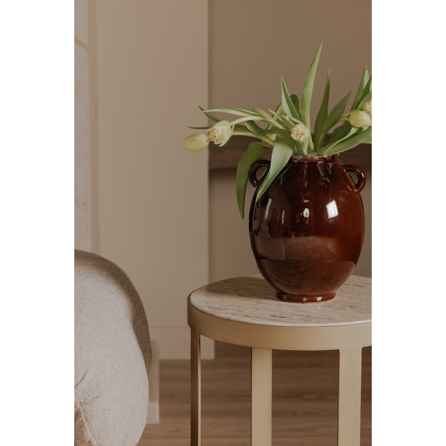 Holli Travertine Side Table - Ornate Home