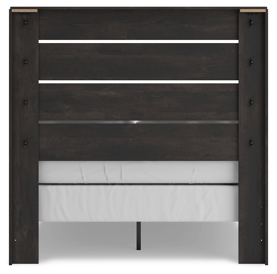 Hollivern Dark Gray Full Panel Youth Bed- Viva Furn