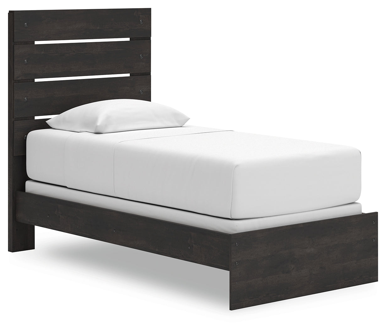 Hollivern Dark Gray Twin Panel Youth Bed- Viva Furn