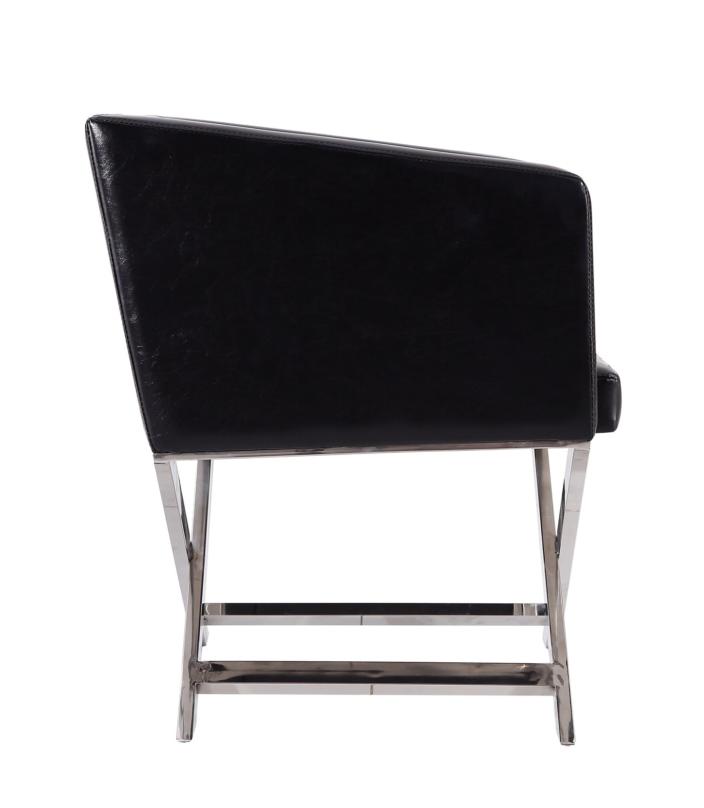 Hollywood Lounge Accent Chair in Black and Polished Chrome (set of 2) - Ornate Home
