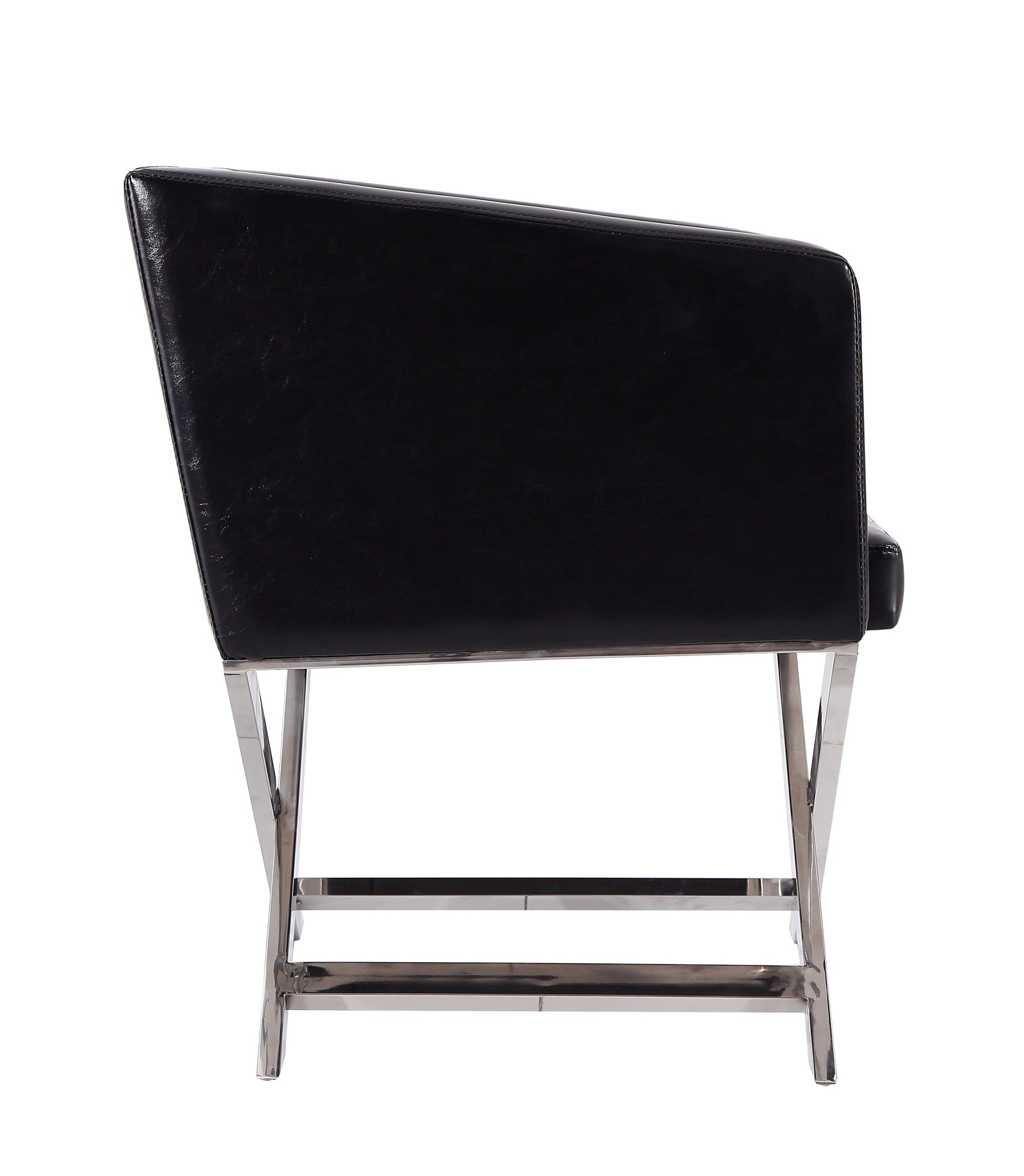 Hollywood Lounge Accent Chair in Black and Polished Chrome (set of 2) - Ornate Home