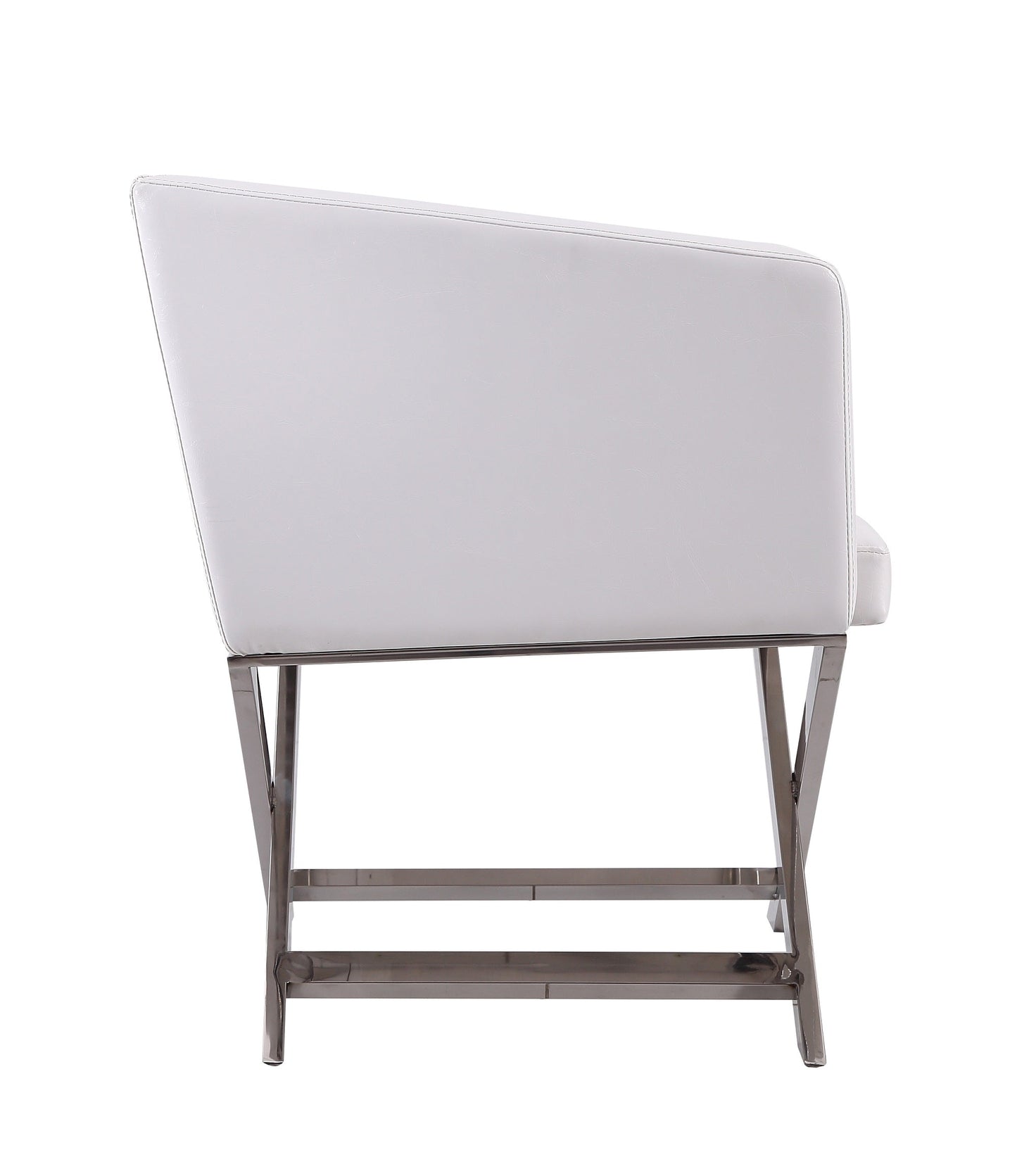 Hollywood Lounge Accent Chair in White and Polished Chrome - Ornate Home